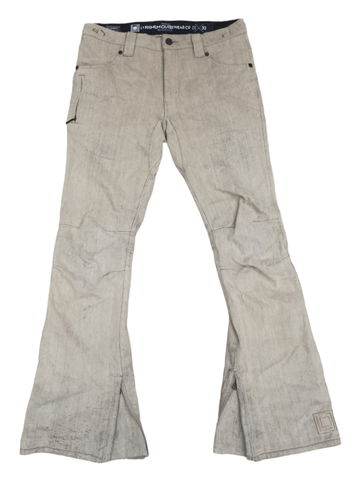 Japanese Brand L1 Premium Outerwear Mud Wash Zipper Leg Flared 