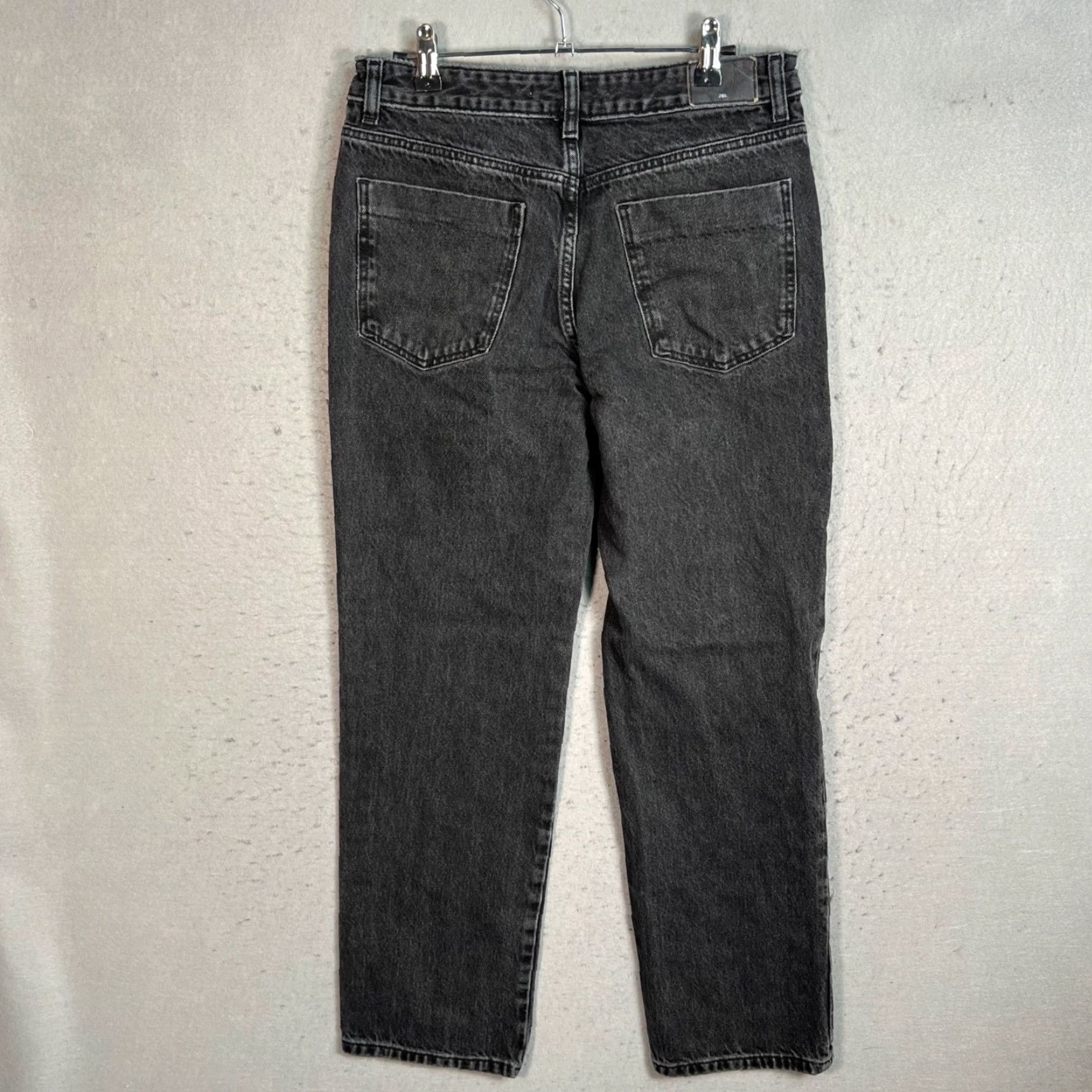 Zara Zara Jeans Women's Size 4 Black High-Waist Tapered Cotton Denim 5-Pocket Regular Rise Inseam 29 in Vintage No Shirt? Size 27" / US 4 / IT 40 - 2 Thumbnail