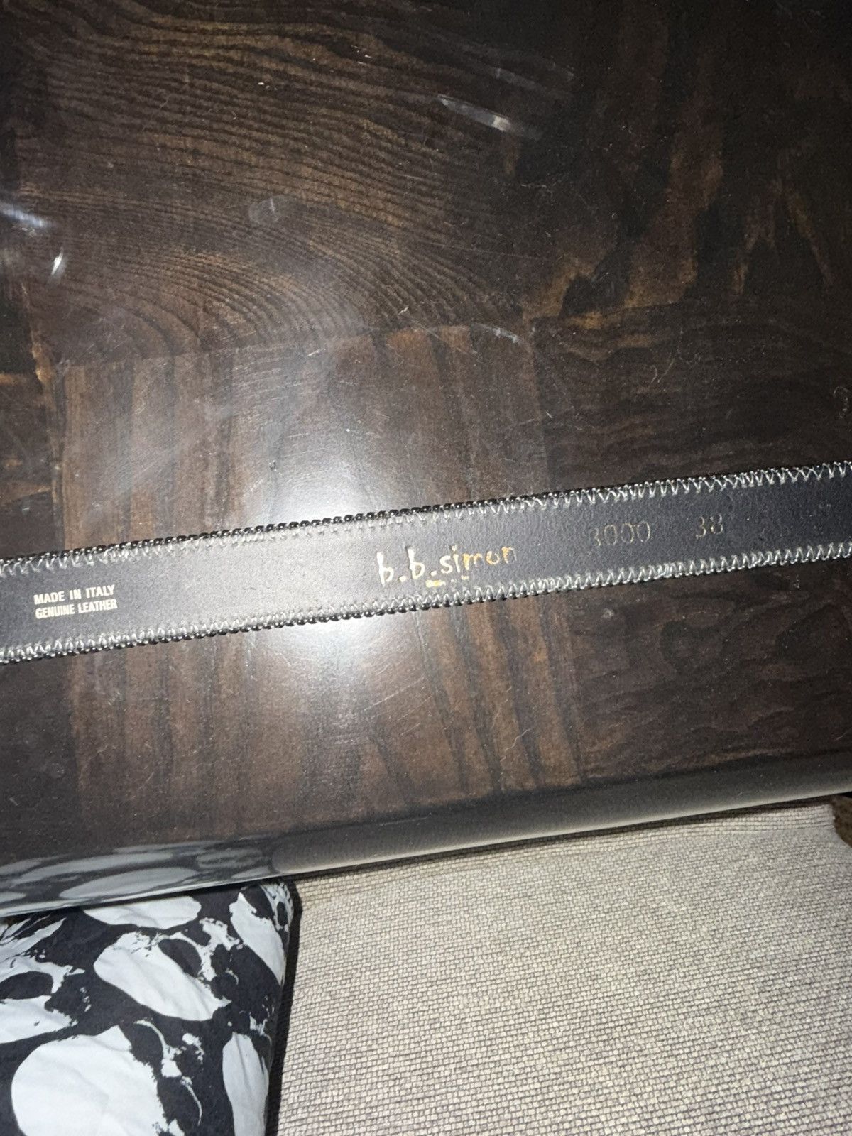 B.B. Simon 2 b.b.simon belts: Black/Silver+Crystal Silver sz 38&36 Size 36 - 10 Thumbnail