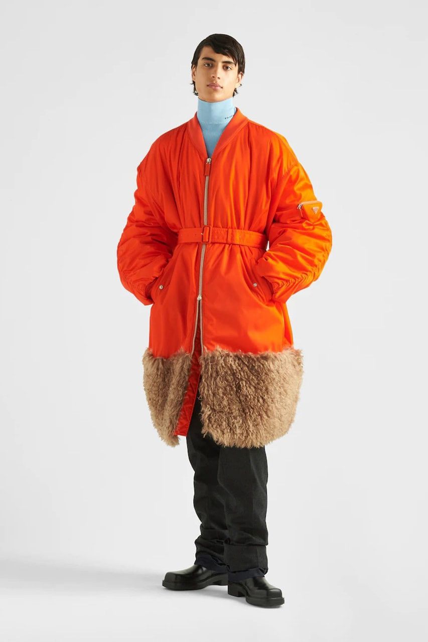 Prada $6.8k Prada Faux-fur Trim Bomber Coat In Orange Size US S / EU 44-46 / 1 - 7 Thumbnail