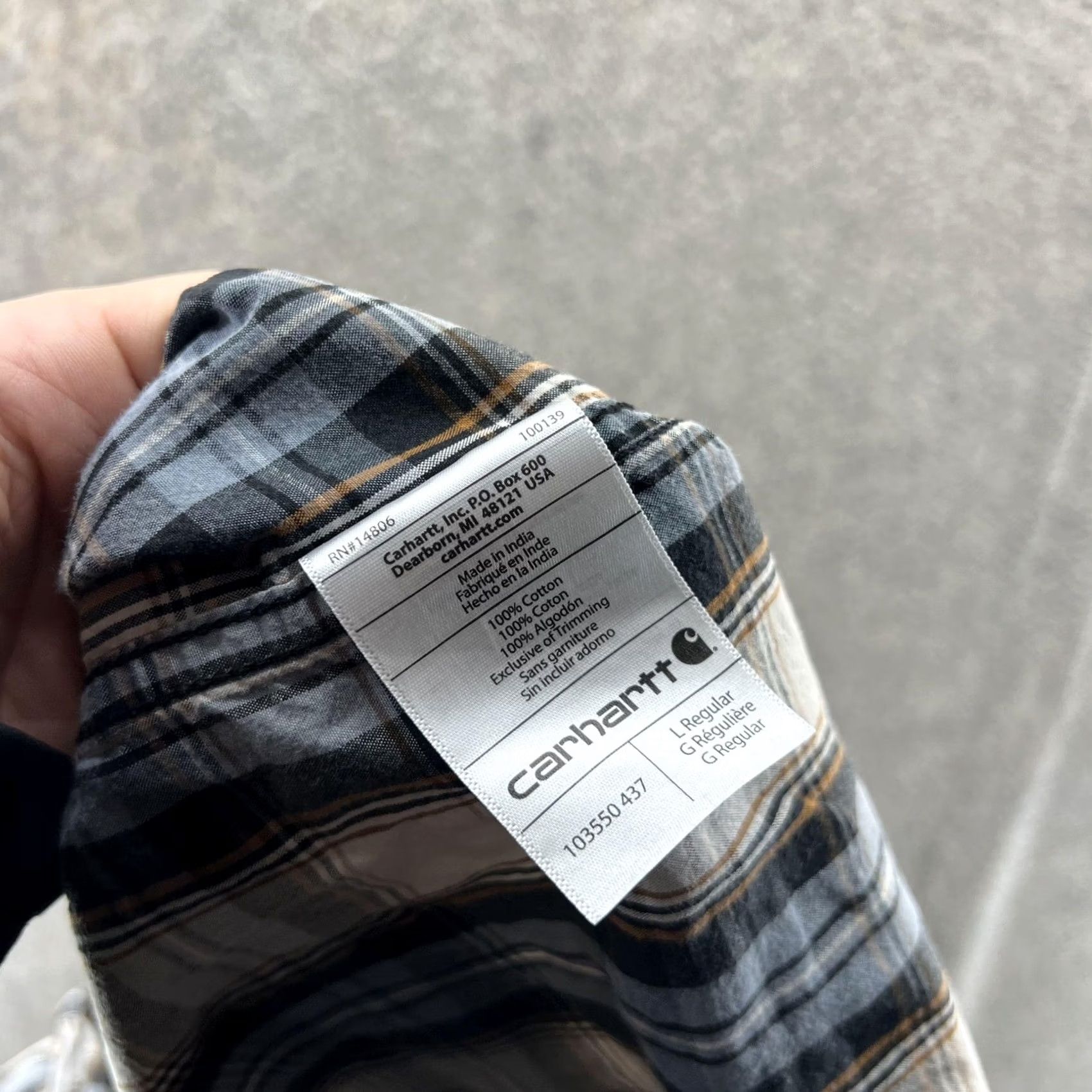 Carhartt Carhartt Shirt Mens Large Gray Plaid Short Sleeve Button Front Relaxed Fit Size US L / EU 52-54 / 3 - 6 Thumbnail