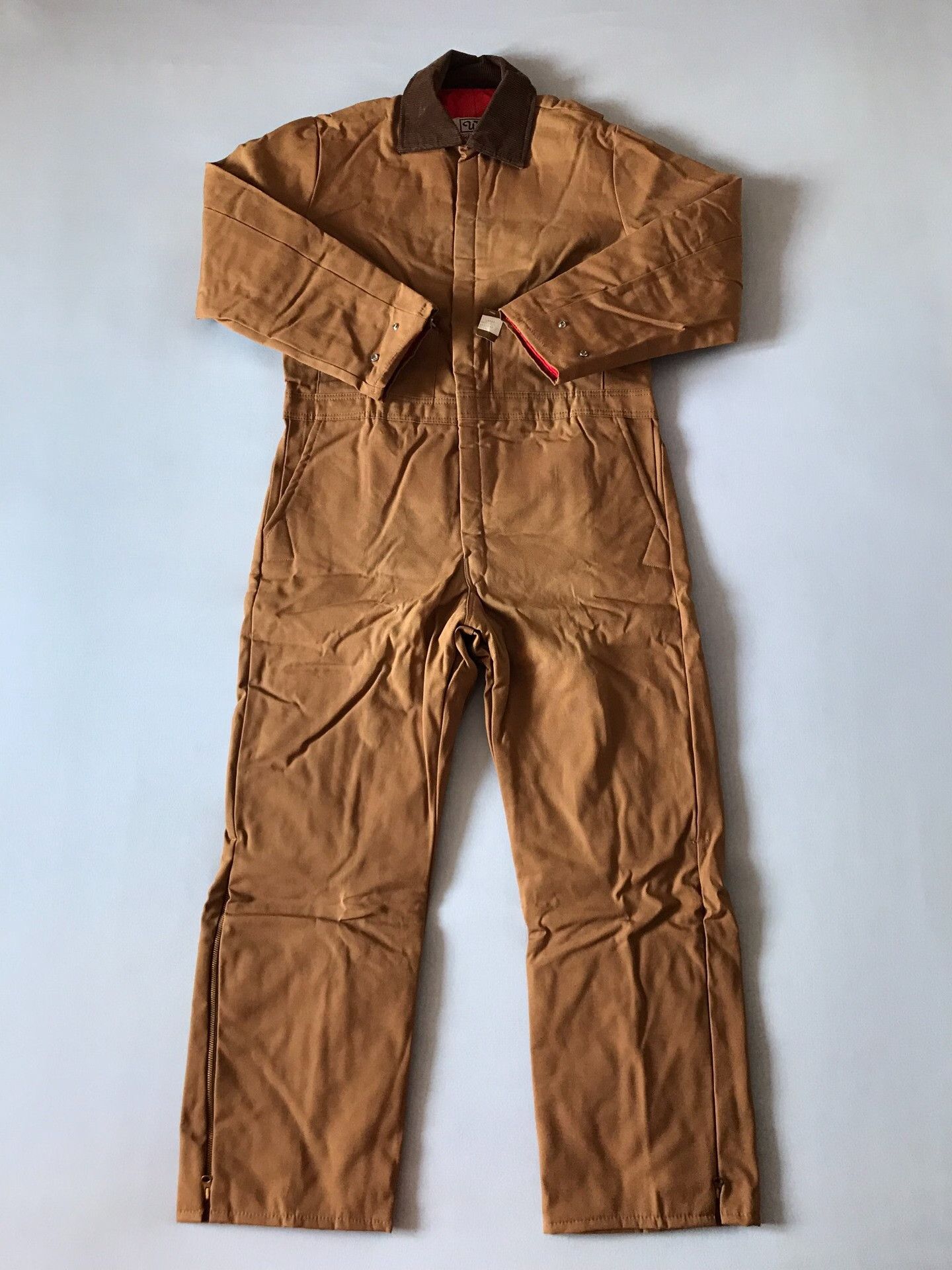 Walls 1980s USA Walls Brown Quilted Canvas Coverall Size US 31 - 1 Thumbnail