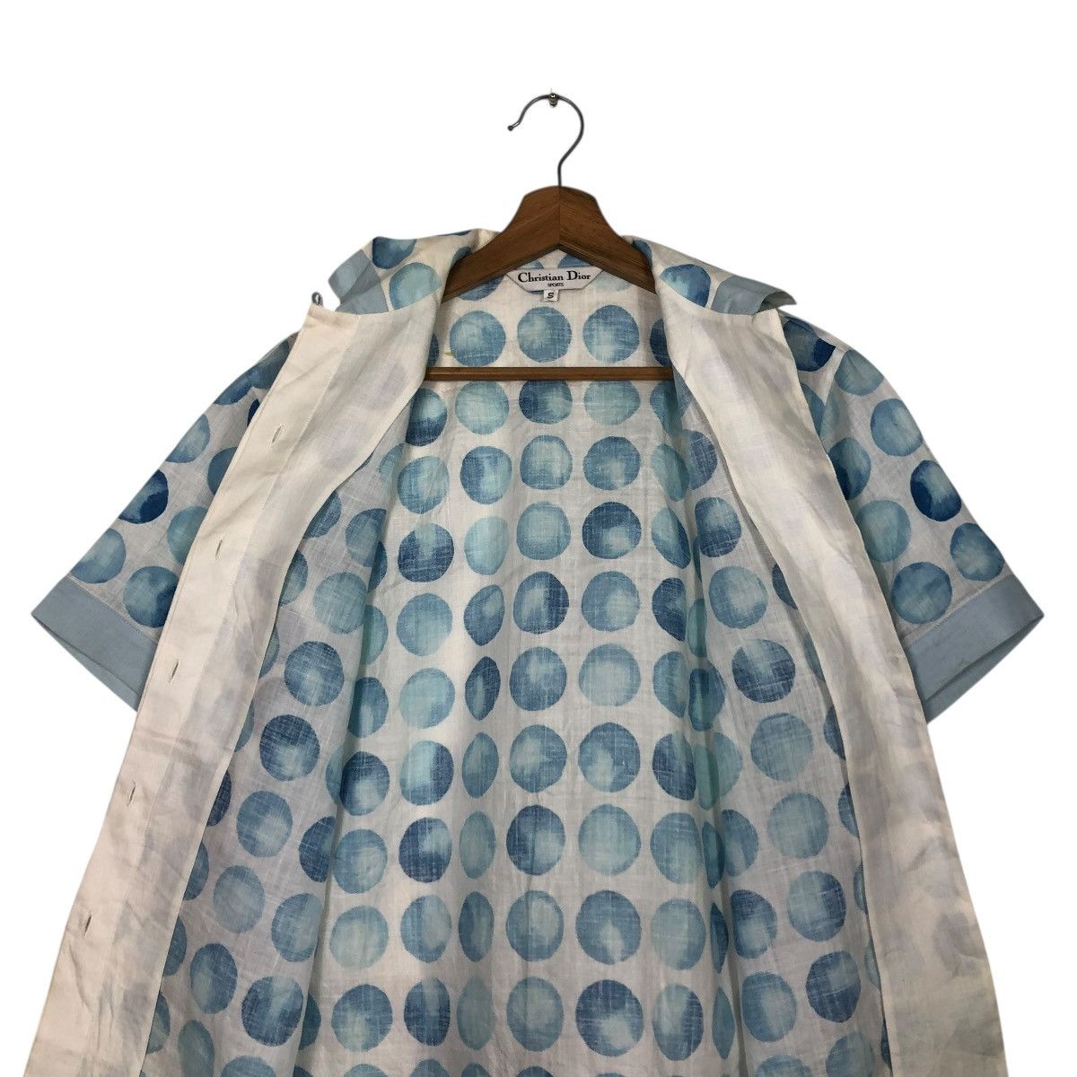 Christian Dior Monsieur 🔥OCEAN BABY BLUE CHRISTIAN DIOR SPORTS BUTTON UPS FULL PRINT Size S / US 4 / IT 40 - 14 Thumbnail