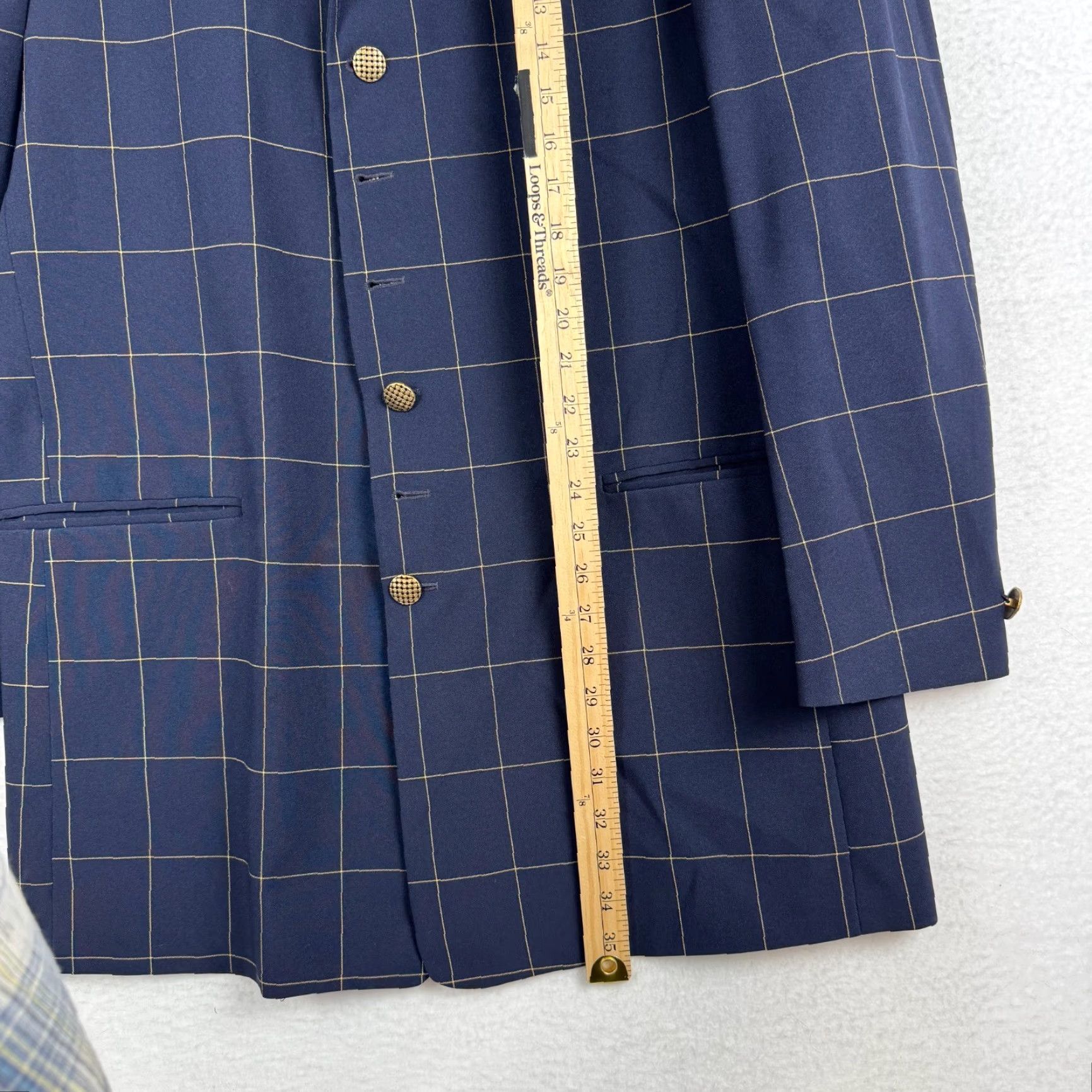 Vintage VINTAGE Falcone Blue Plaid Suit 42L Blazer 34x30 Pants & Vest 3 Piece USA Made Size 42R - 7 Thumbnail