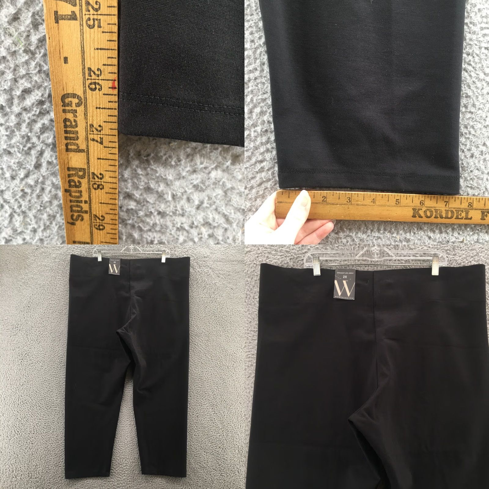 Worthington Worthington Pull On Straight Leg Ankle Pants Womens 2X Black NEW Size 40" / US 18 - 8 Thumbnail