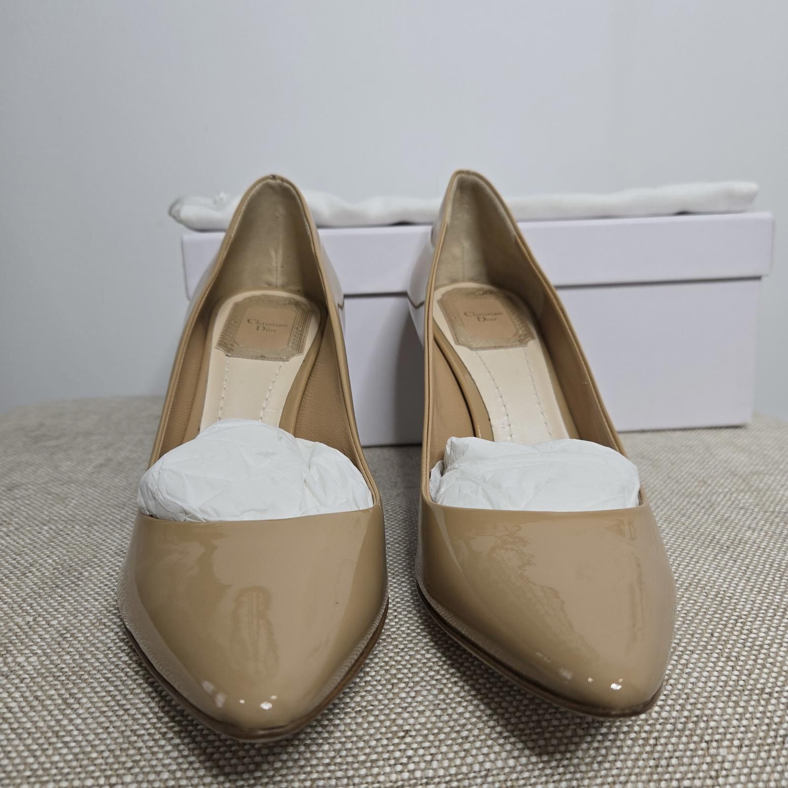 Christian Dior Monsieur Christian Dior Miss Dior Pointy Nude Patent Pump New w/ Box Size US 8 / IT 38 - 5 Thumbnail