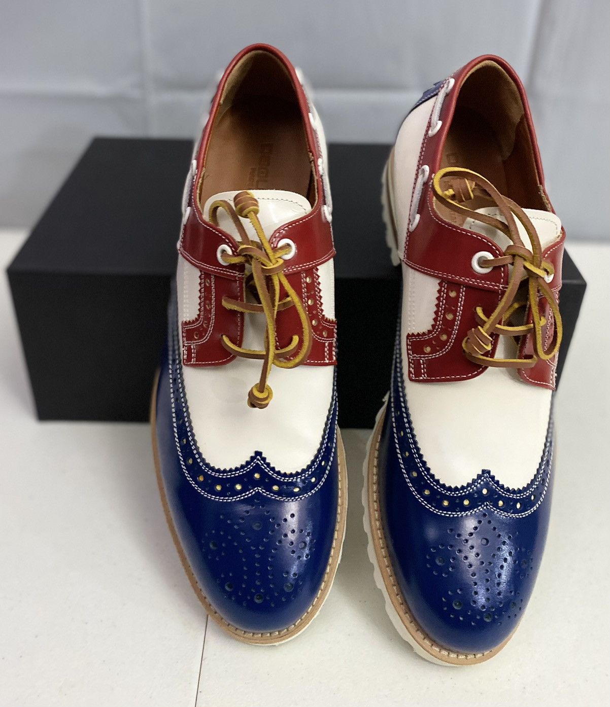 Dsquared2 Dsquared2 🇮🇹 R/W/B Leather Handmade Brogue Boat Shoes 9 NEW Size US 9 / EU 42 - 5 Thumbnail