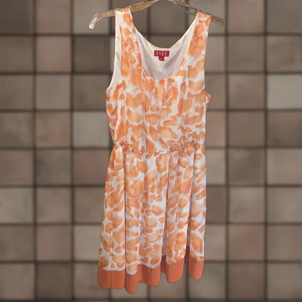 Vintage ELLE Sun Dress Women Large Sleeveless Polka Dot Casual Fit & Flare Summer Spring Fall Size L / US 10 / IT 46 - 1 Thumbnail