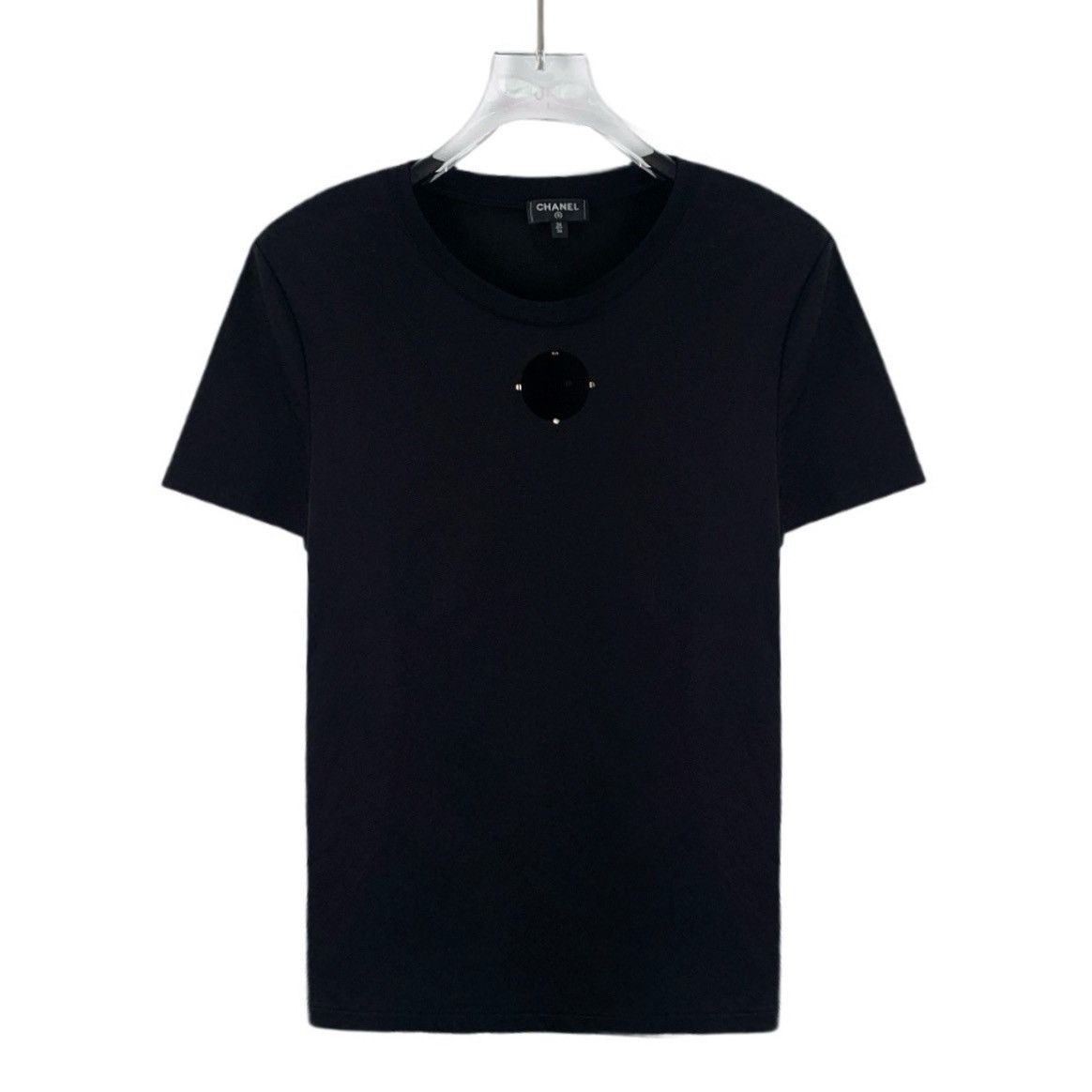 Chanel Chanel Black Circle Cutout Cotton T-Shirt Size XS / US 0-2 / IT 36-38 - 1 Thumbnail