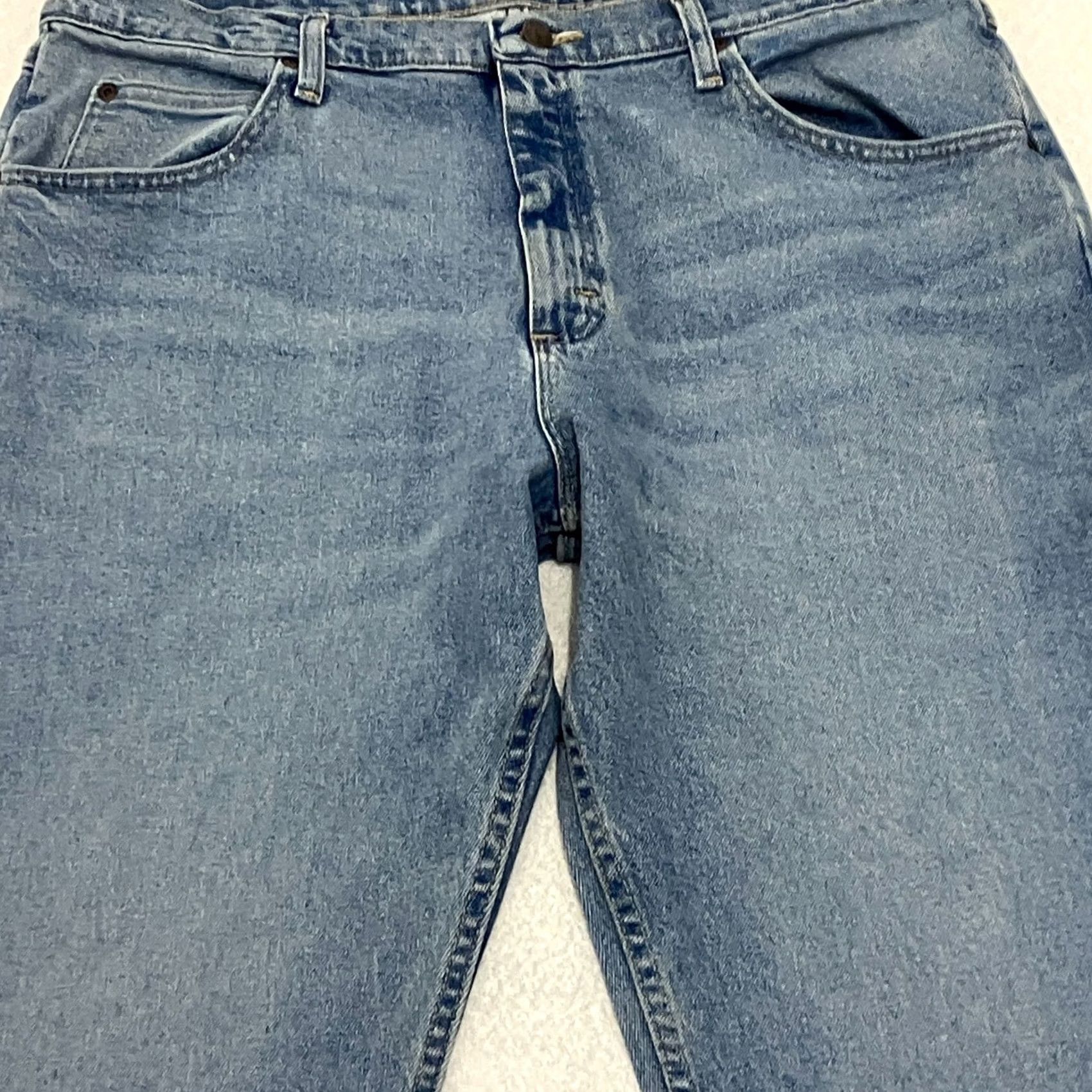 Wrangler Wrangler Jeans Mens Blue Relaxed Fit Straight Leg Stretch Denim 36W 30L Size US 36 / EU 52 - 2 Thumbnail