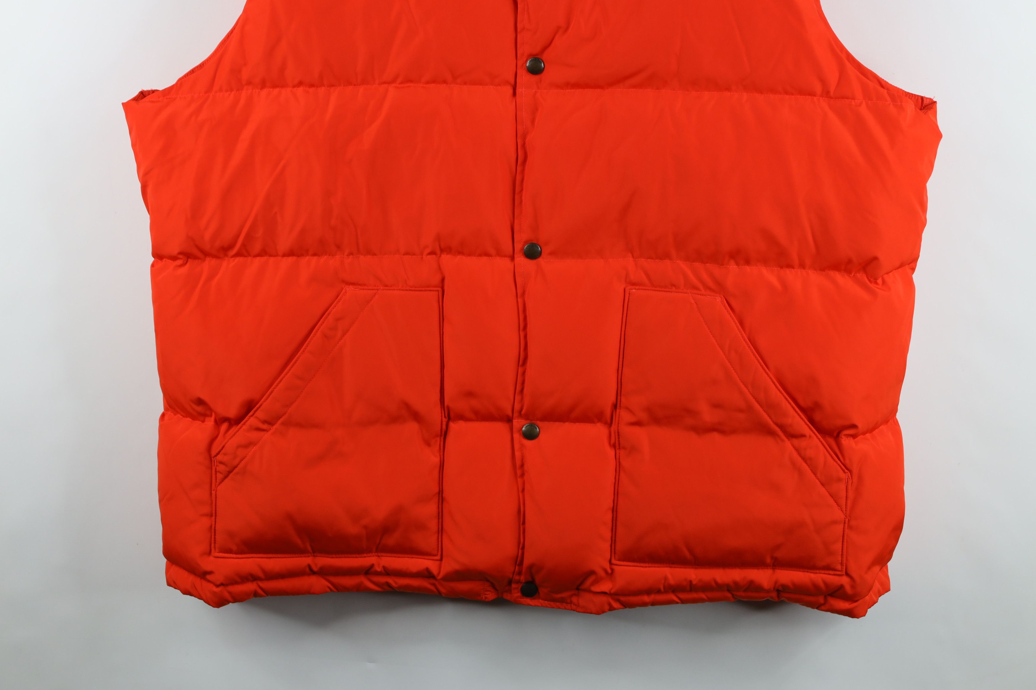Lands' End Vintage Lands End Duck Down Puffer Vest Jacket Orange Size US XXL / EU 58 / 5 - 3 Thumbnail