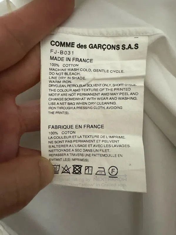 Comme des Garcons Comme des Garçons White Cotton Logo Shirt . Size US XL / EU 56 / 4 - 6 Thumbnail