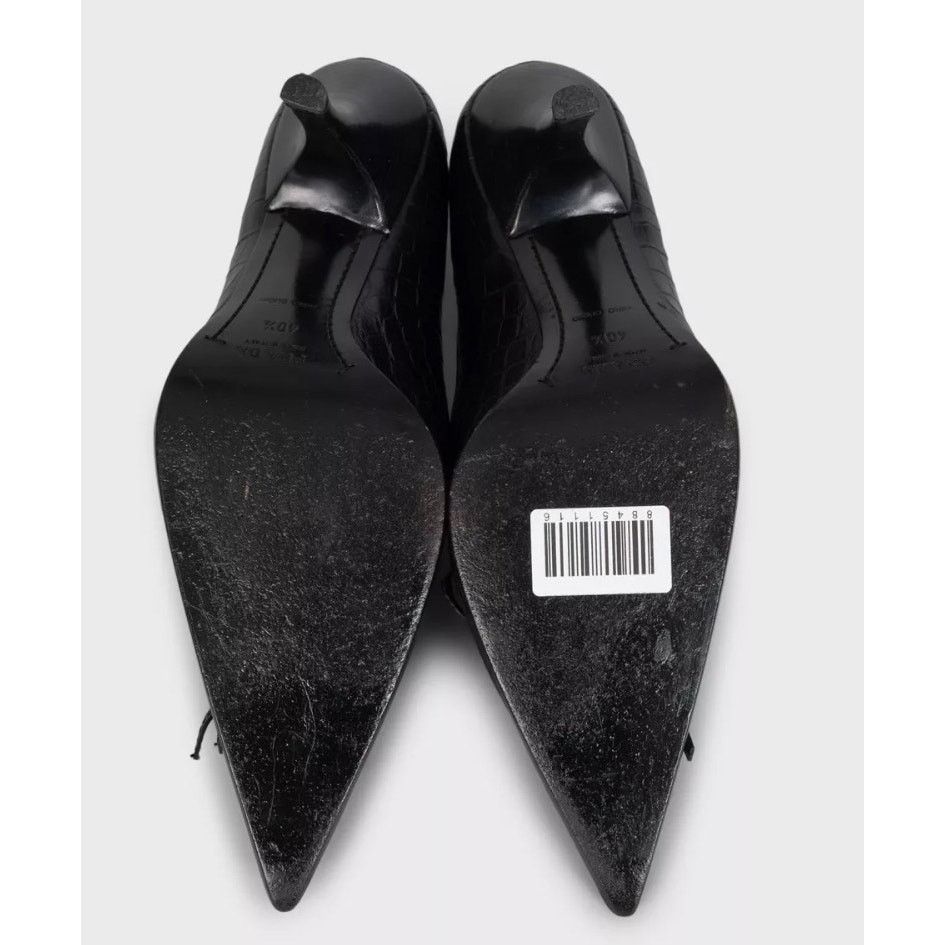 Prada Prada Black Leather Pointed-Toe Pumps, Size 40.5 Size US 10.5 / IT 40.5 - 5 Thumbnail