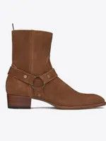 Saint Laurent Paris oc11z1225 496880 Wyatt Harness Boots in Suede in Brown Size US 7.5 / EU 40-41 - 3 Thumbnail