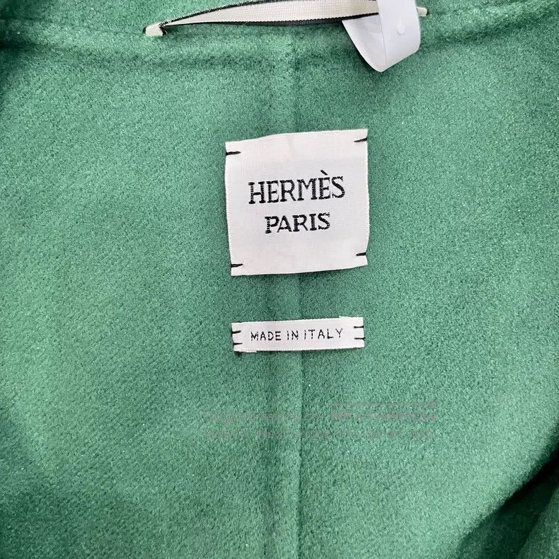Hermes Hermes 24FW Green Cashmere Long Trench Coat Size XS / US 0-2 / IT 36-38 - 3 Thumbnail