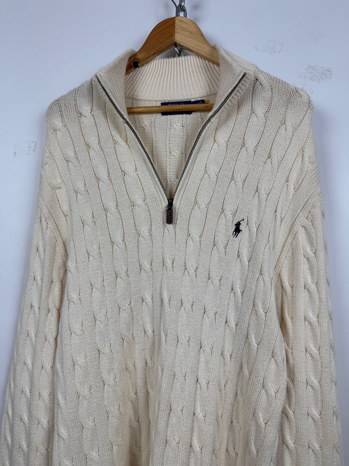Polo Ralph Lauren Polo Ralph Lauren Cable Knit Quarter Zip Mock Neck Sweater Size US XXL / EU 58 / 5 - 3 Thumbnail