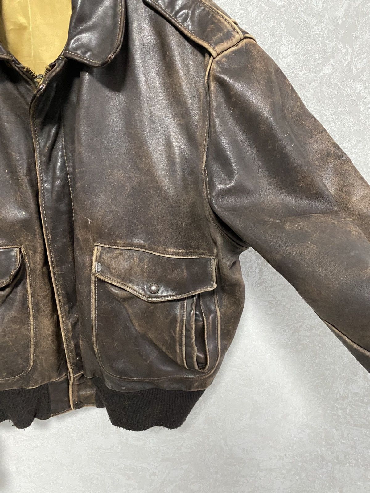 Schott GENUINE VINTAGE 70s SCHOTT IS 674 MS LEATHER FLIGHT JACKET Size US M / EU 48-50 / 2 - 7 Thumbnail