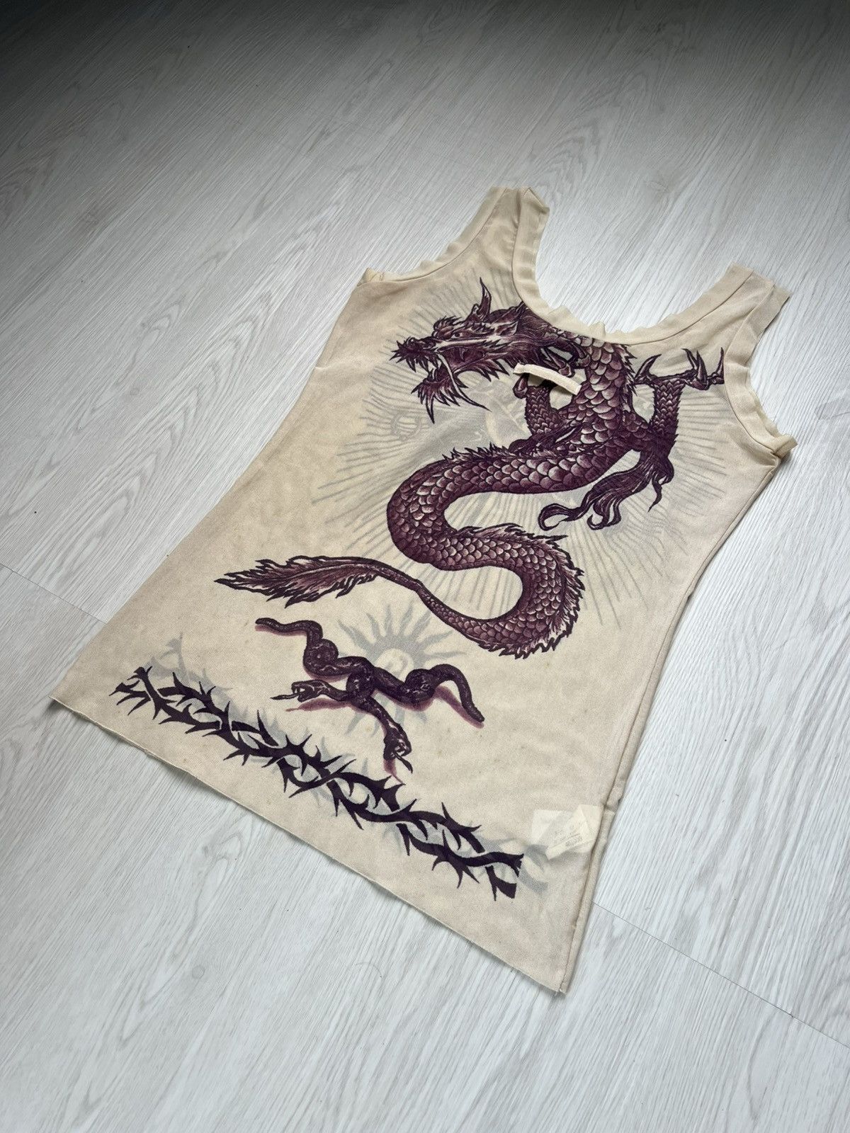 Jean Paul Gaultier SS96 Jean Paul Gaultier Safe Sex Forever Mesh Tattoo Tanktop Size US S / EU 44-46 / 1 - 4 Thumbnail