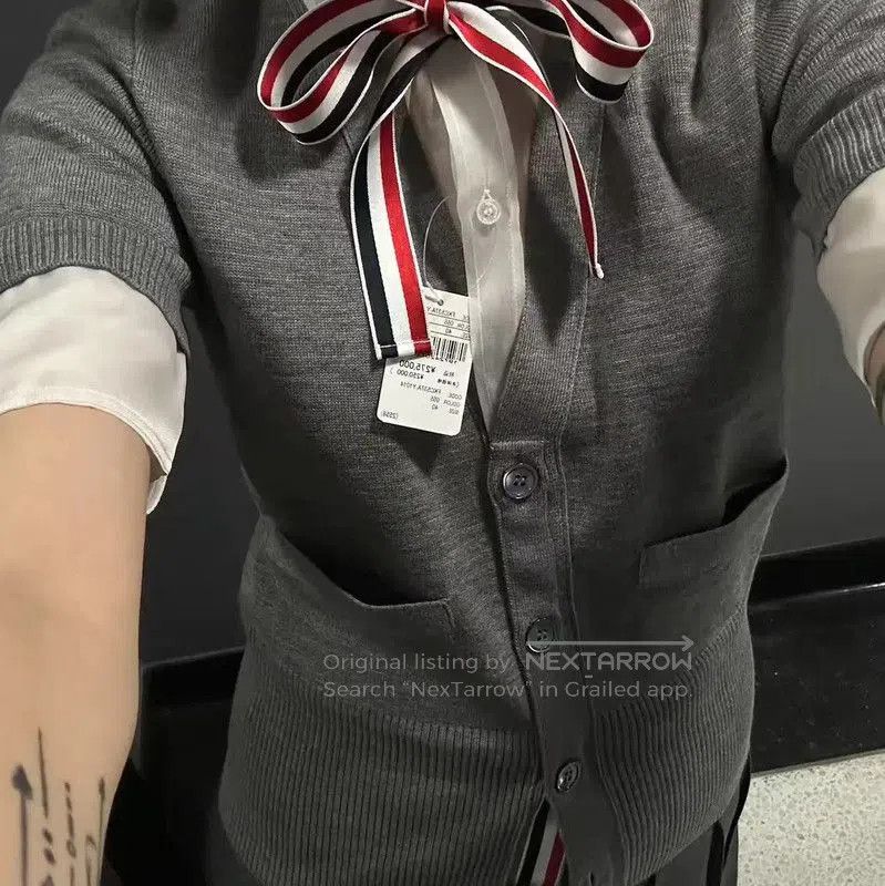 Thom Browne Thom Browne Gray Wool Short Sleeve Sweater . Size M / US 6-8 / IT 42-44 - 3 Thumbnail
