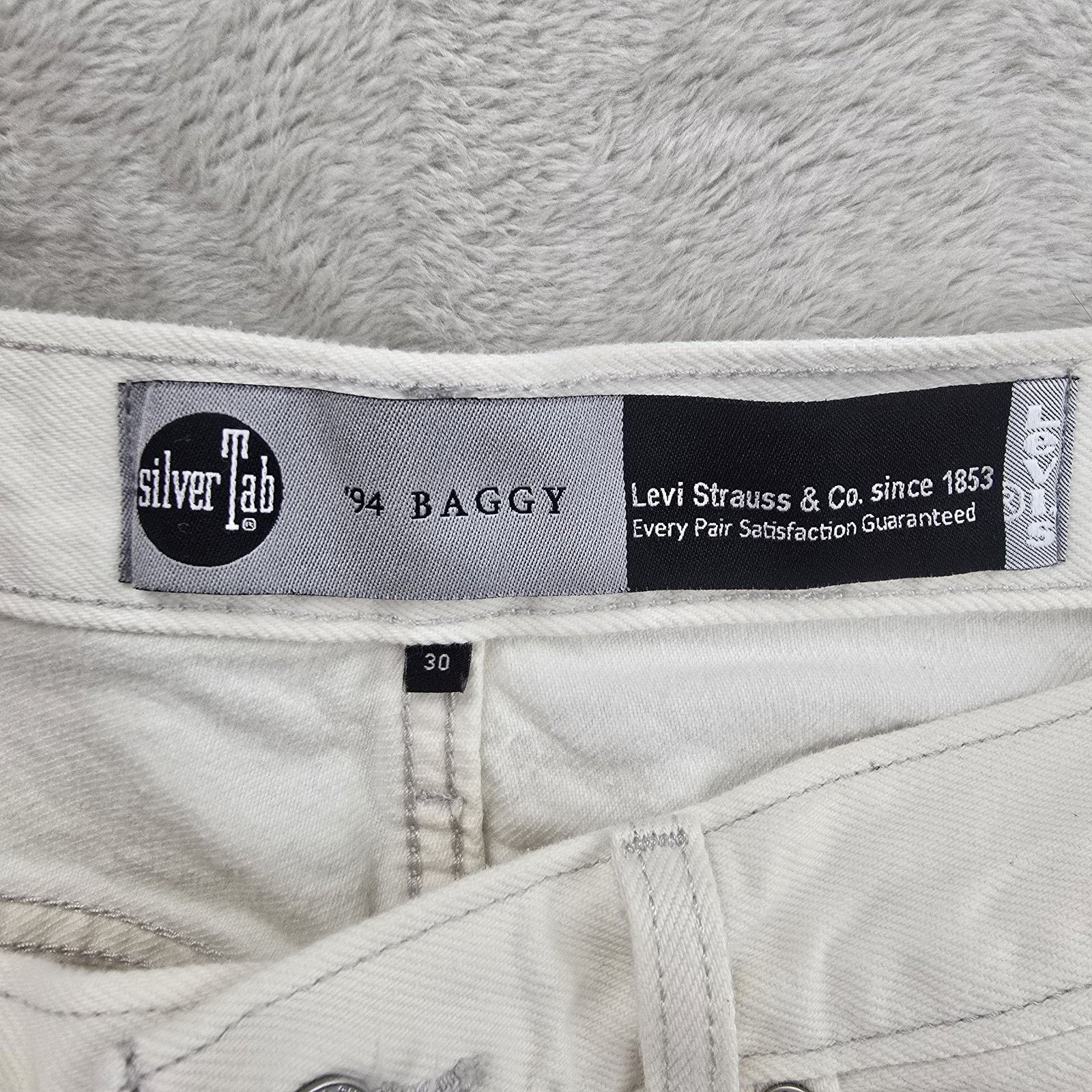 Levi's Levis Silver Tab 94 Baggy Jeans Womens 30 (Fits 32x30) White Size 30" / US 8 / IT 44 - 6 Thumbnail
