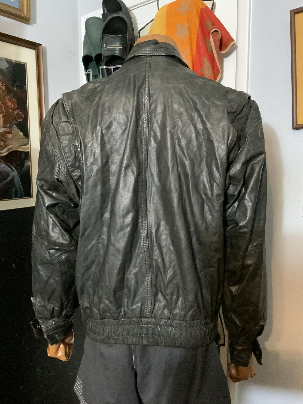 Vintage Vintage Motorcycle Bike Lamb Goat Skin Zip Bomber Jacket Size US L / EU 52-54 / 3 - 16 Thumbnail