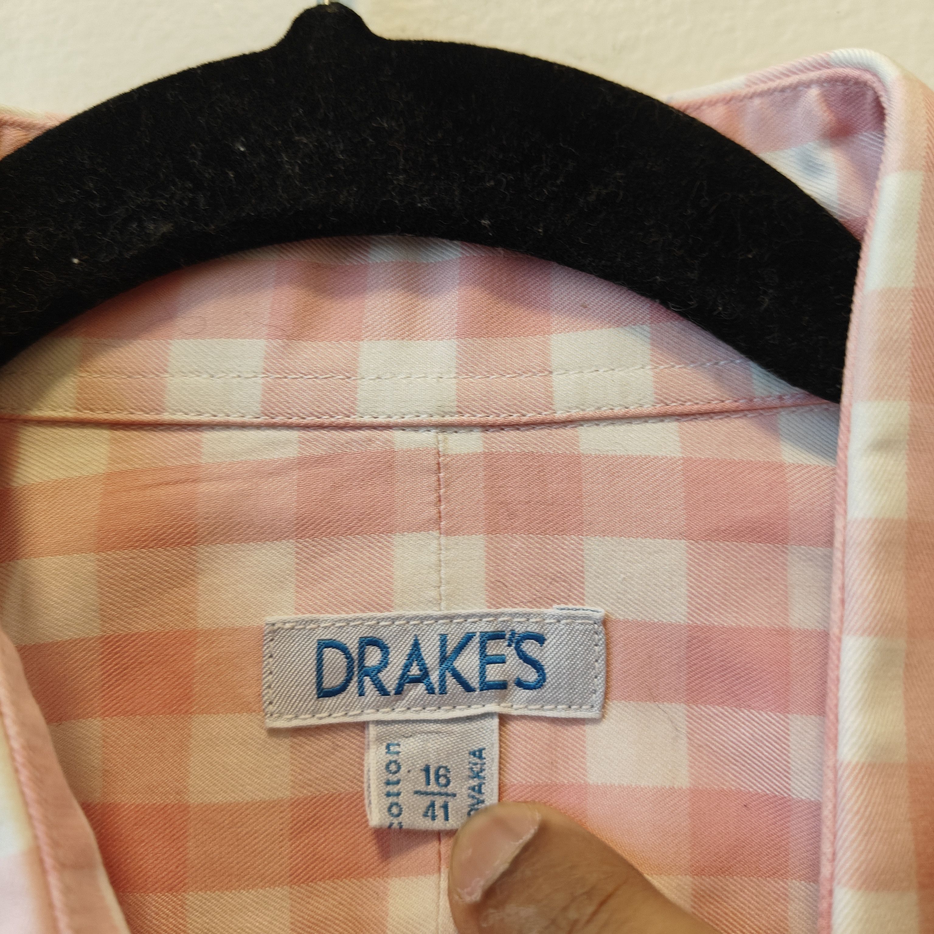 Drake's pink checkered dress shirt 16/41" drakes Size US M / EU 48-50 / 2 - 2 Thumbnail