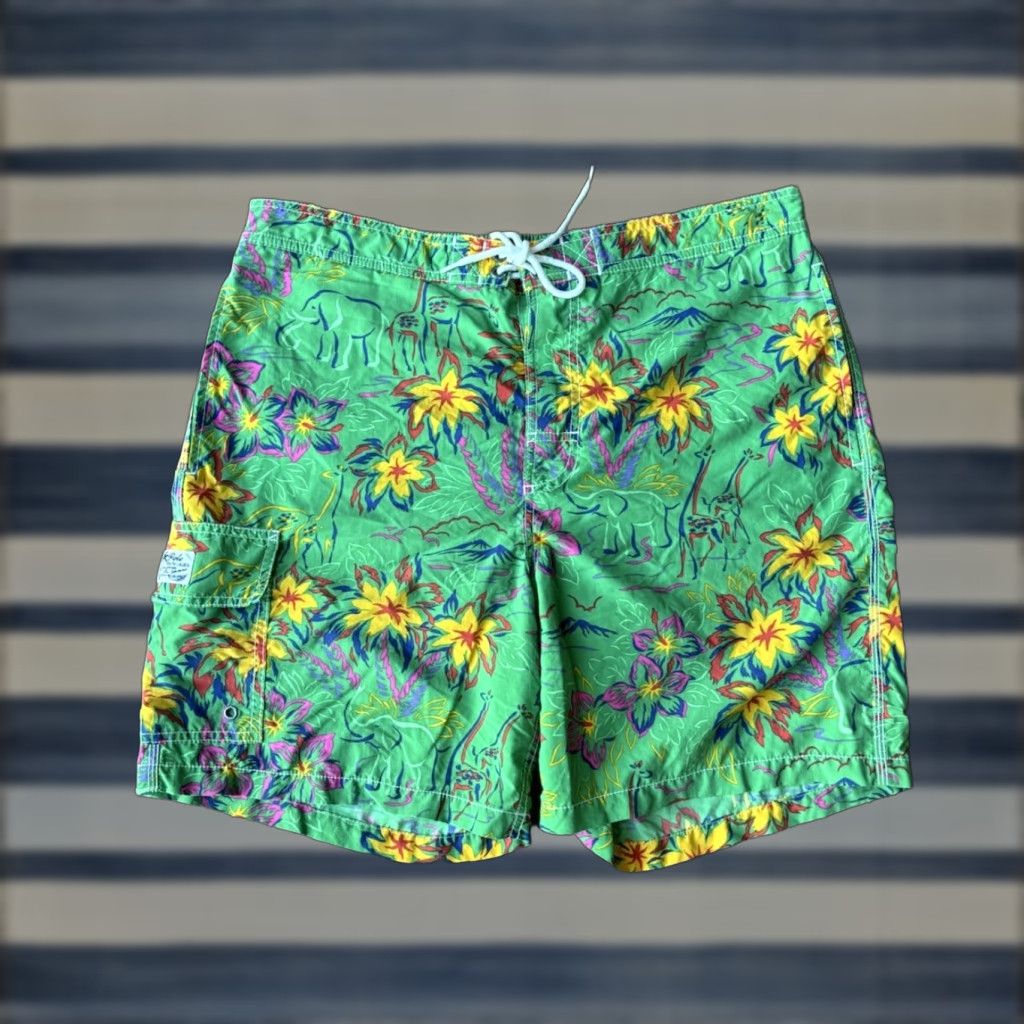 Polo Ralph Lauren Polo Ralph Lauren Swim Board Shorts Trunks Men's Large Floral Tropical Multicolor Nylon Polyester Lined Drawstring Pockets Size US L / EU 52-54 / 3 - 1 Thumbnail