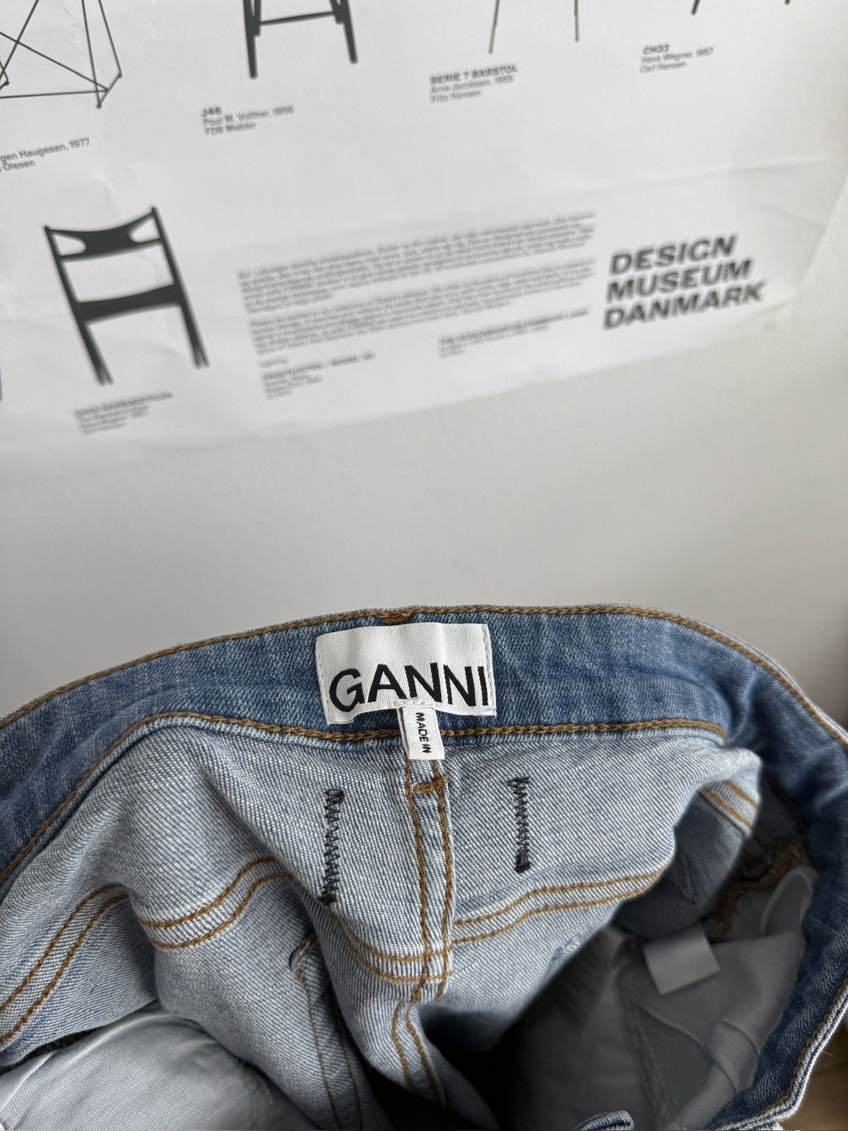 Ganni Ganni back logo slim fit denim pants 28x32 designer luxury Size 28" / US 6 / IT 42 - 7 Thumbnail