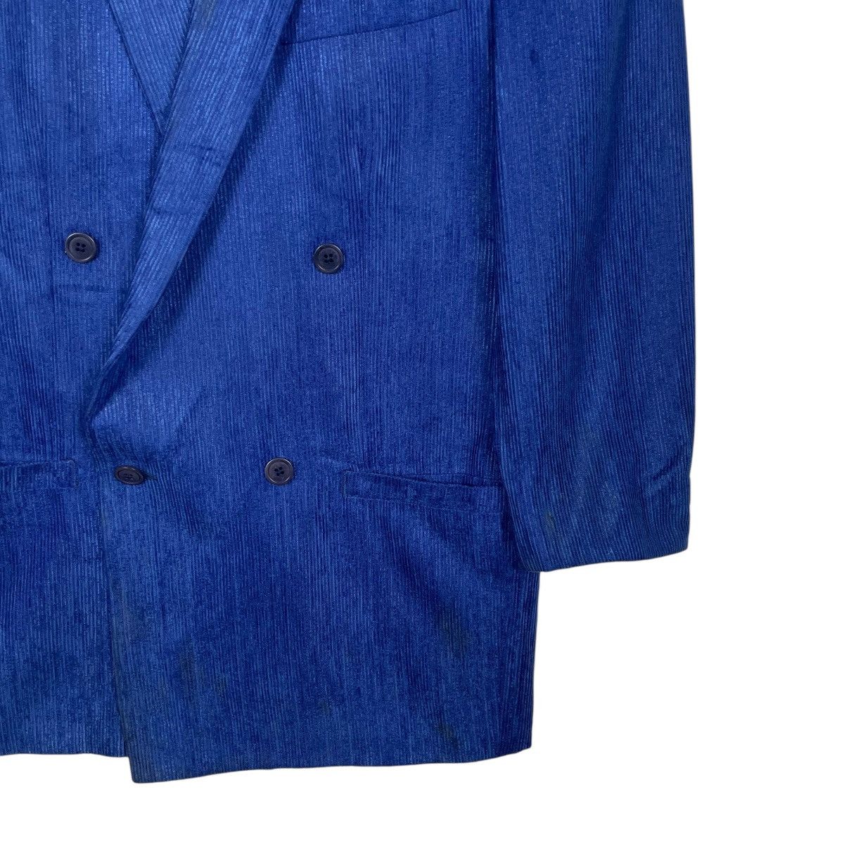 Versace Vintage Blue Gianni Versace Double Breasted Wool Jacket Size US S / EU 44-46 / 1 - 4 Thumbnail