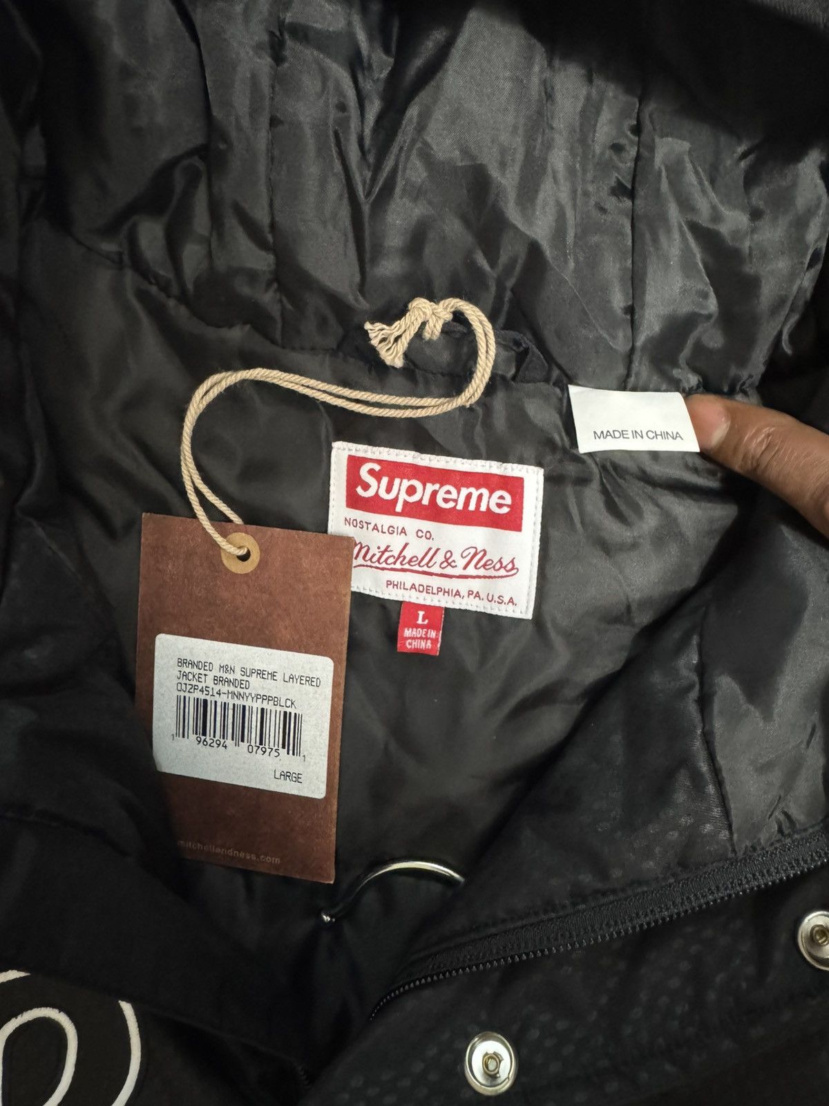 Supreme Supreme x Mitchell & Ness Quilted Sports Jacket (BLK) Size US L / EU 52-54 / 3 - 4 Thumbnail