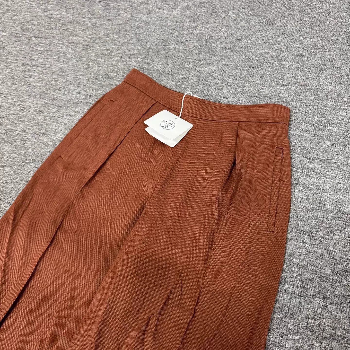Hermes Hermes Caramel Silk Blend Wide-Leg Pants 34 Size 25" / US 0 / IT 36 - 4 Thumbnail