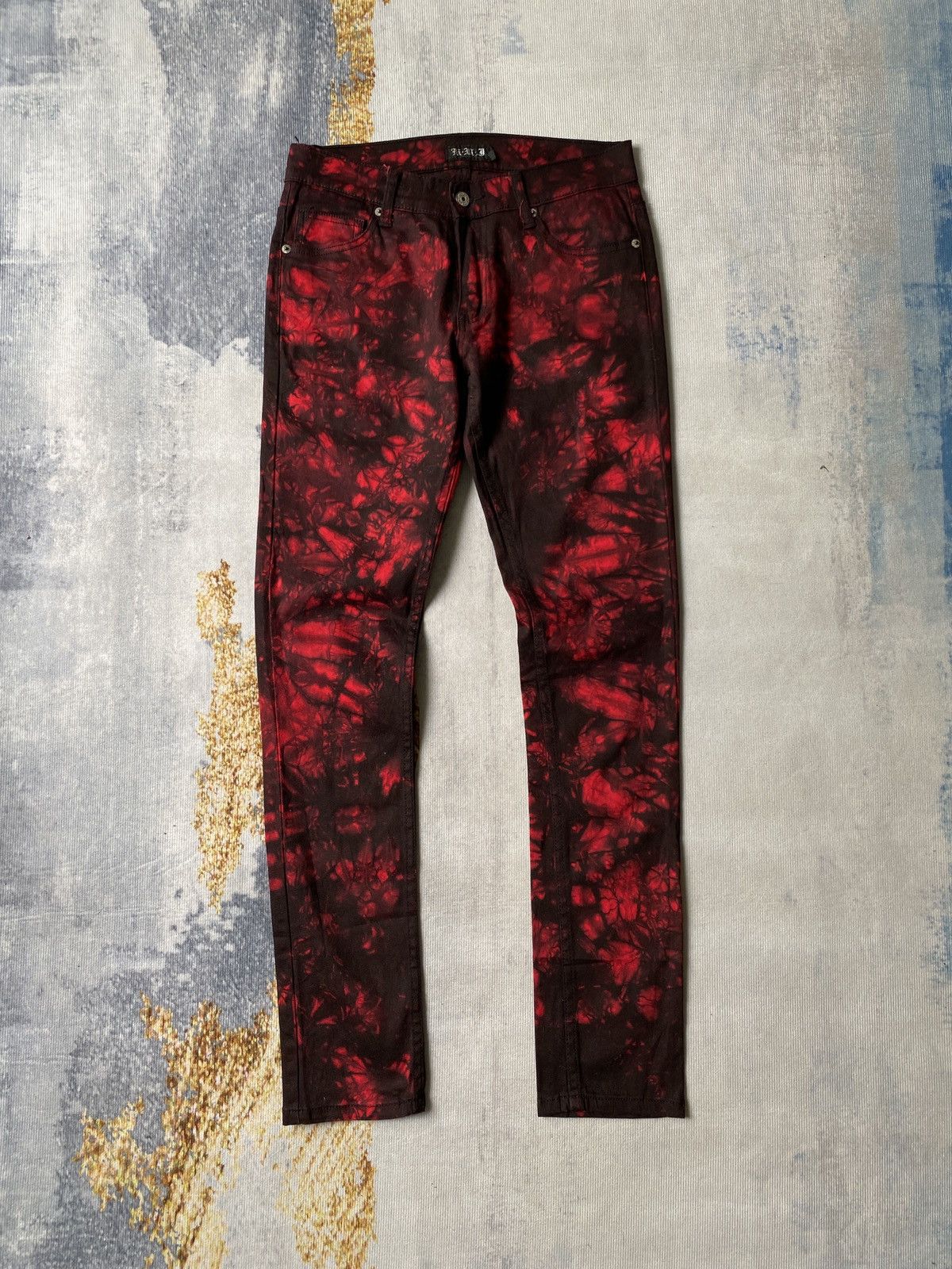 Japanese Brand K.U.I Tye Dye Skinny Fit Stretch Material Pant Size US 28 / EU 44 - 3 Thumbnail