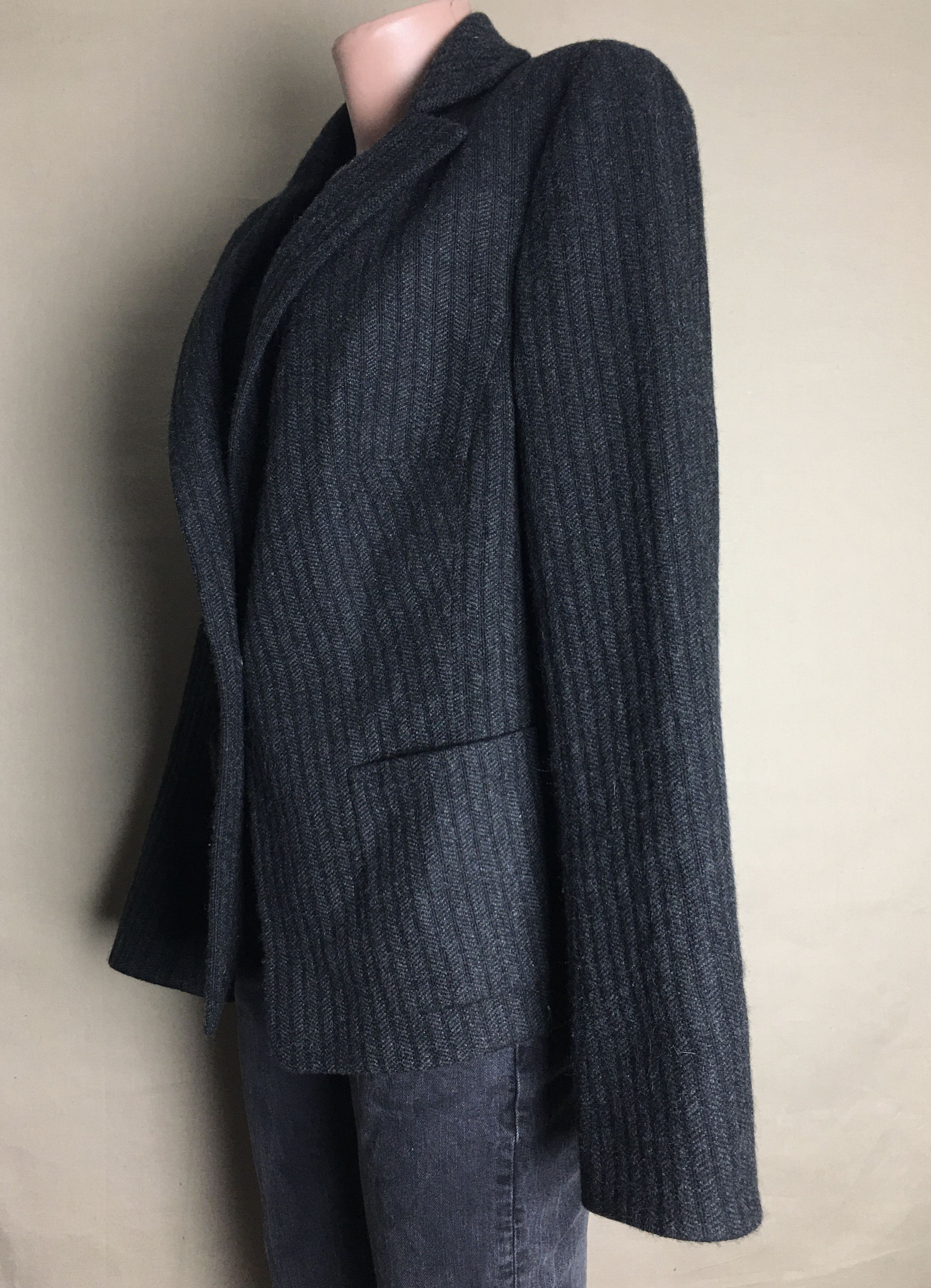 Akris AKRIS Cashmere Grey Striped Blazer Jacket EU44 US14 Size XL / US 12-14 / IT 48-50 - 5 Thumbnail