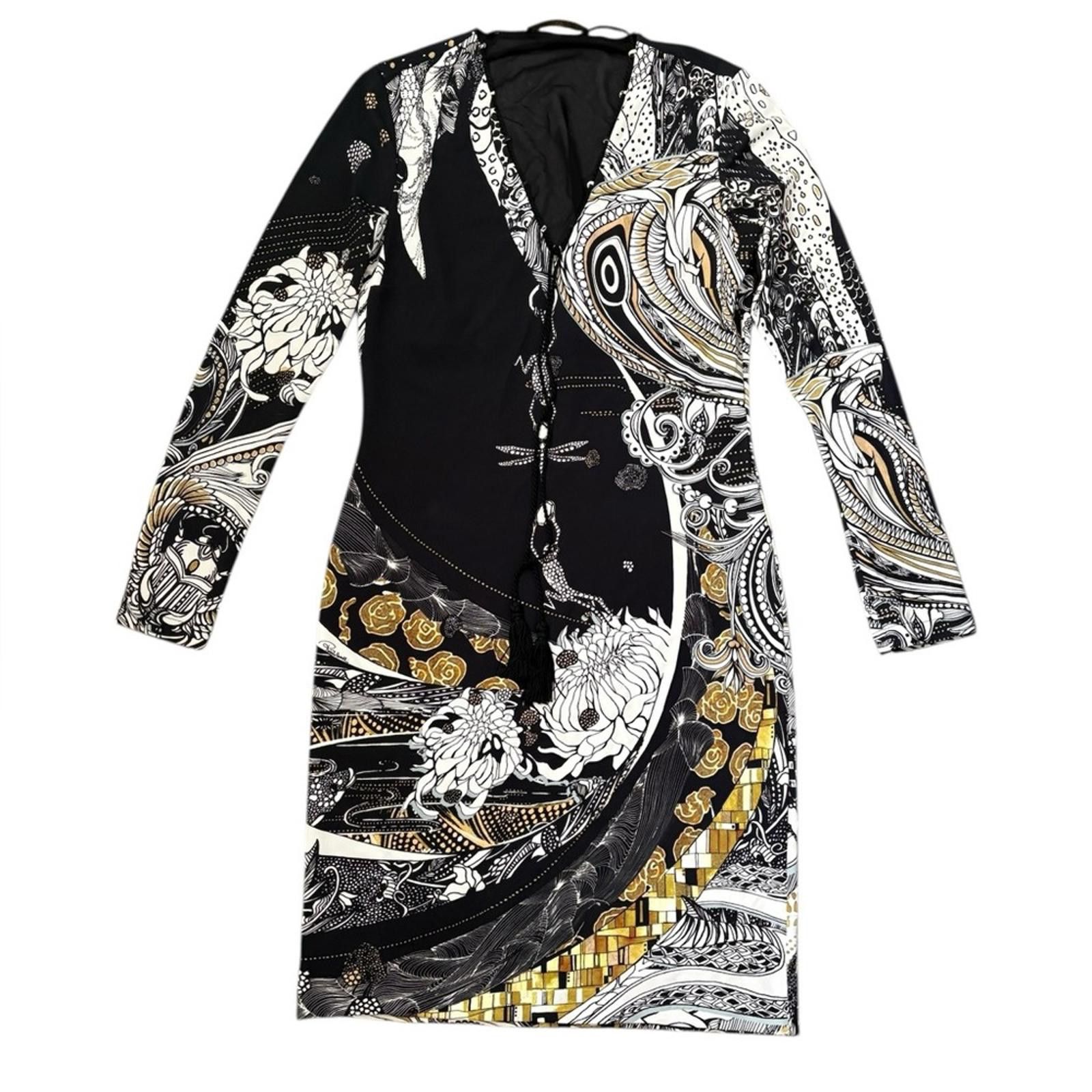 Roberto Cavalli Roberto Cavalli Made in Italy V-Neck Tassel Dress Size M / US 6-8 / IT 42-44 - 1 Thumbnail
