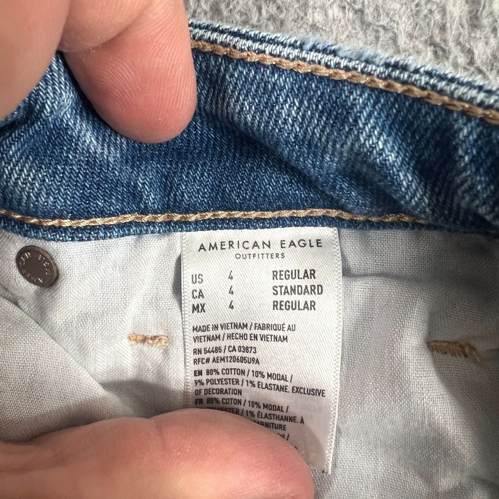 American Eagle Outfitters VINTAGE American Eagle Womens Jeans 4 Blue High Rise Straight Light Wash Denim Casual Pants Size 27" / US 4 / IT 40 - 7 Thumbnail