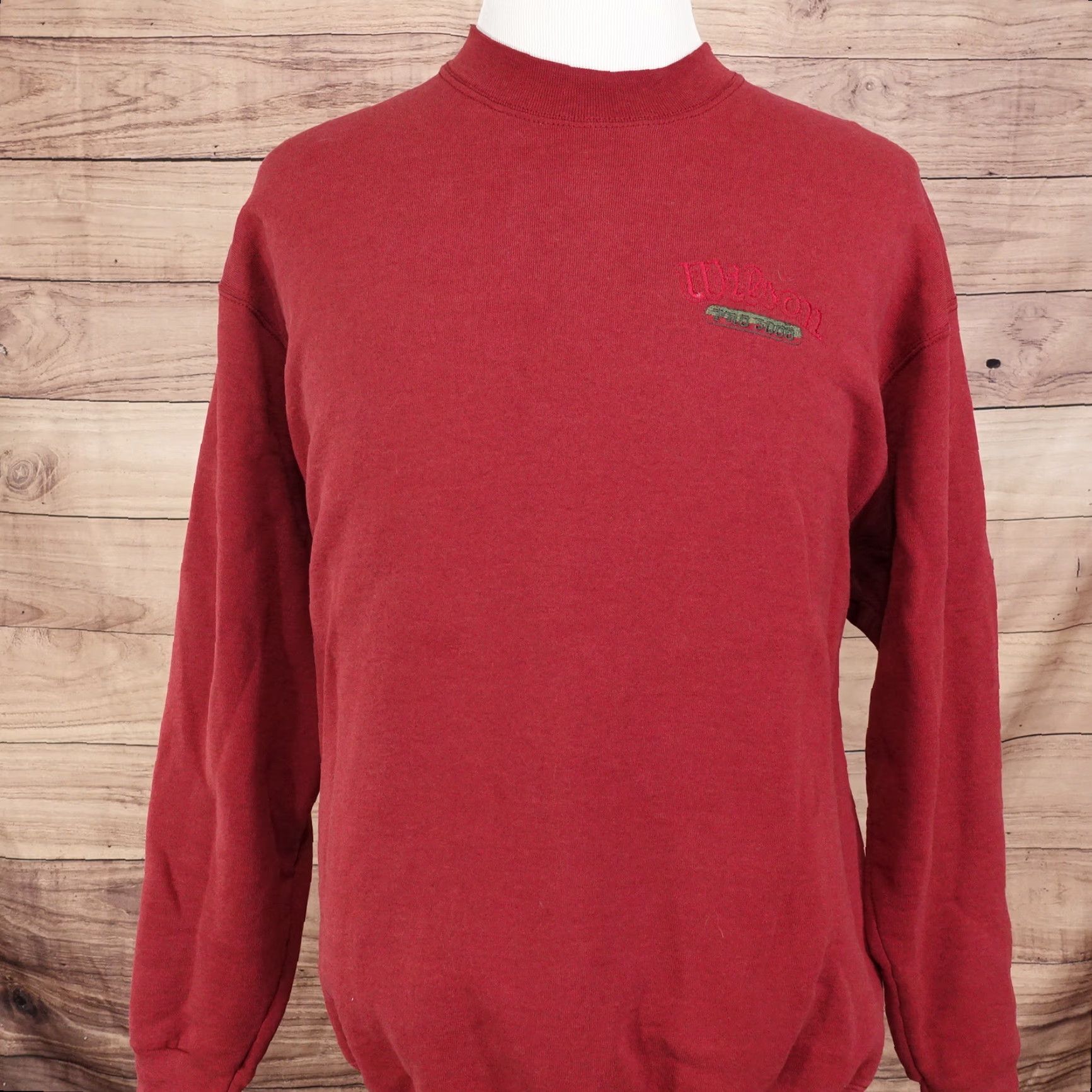 Wilson VINTAGE Wilson Sweatshirt PRO 5000 Red USA Made Crew Neck XL Mens Sweatshirt Vintage 80s 90s Red Wilson Pro 5000 Crew Neck XL Mens Size US XL / EU 56 / 4 - 3 Thumbnail