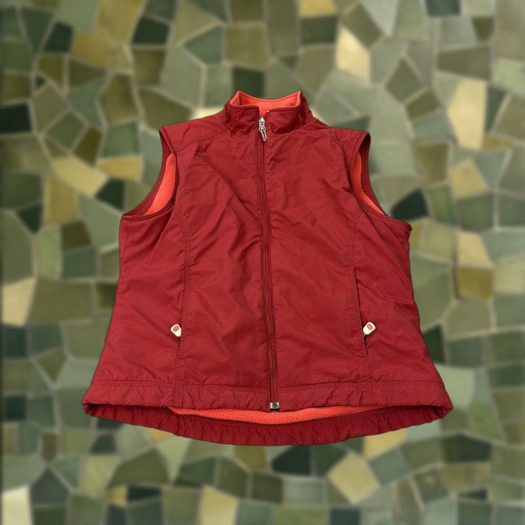 Vintage LL Bean Vest Womens Medium Red Fleece Lined Full Zip Nylon Outdoor Hiking Size M / US 6-8 / IT 42-44 - 1 Thumbnail