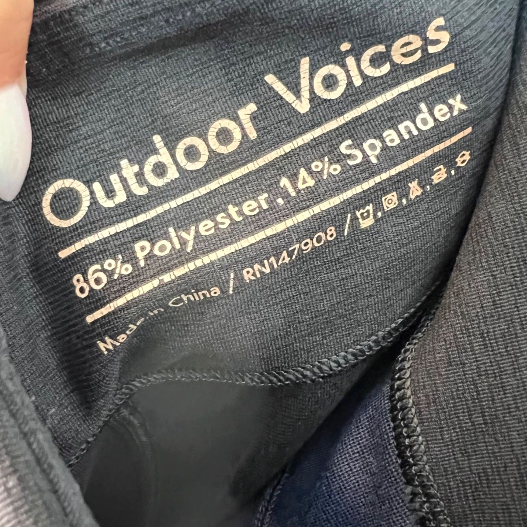 Outdoor Voices Outdoor Voices Leggings Womens Size Small Black & Blue Athletic Gym Running Yoga - Slim Skinny Compression Inseam 28 in - Colorblock Pattern Size 28" / US 6 / IT 42 - 3 Thumbnail