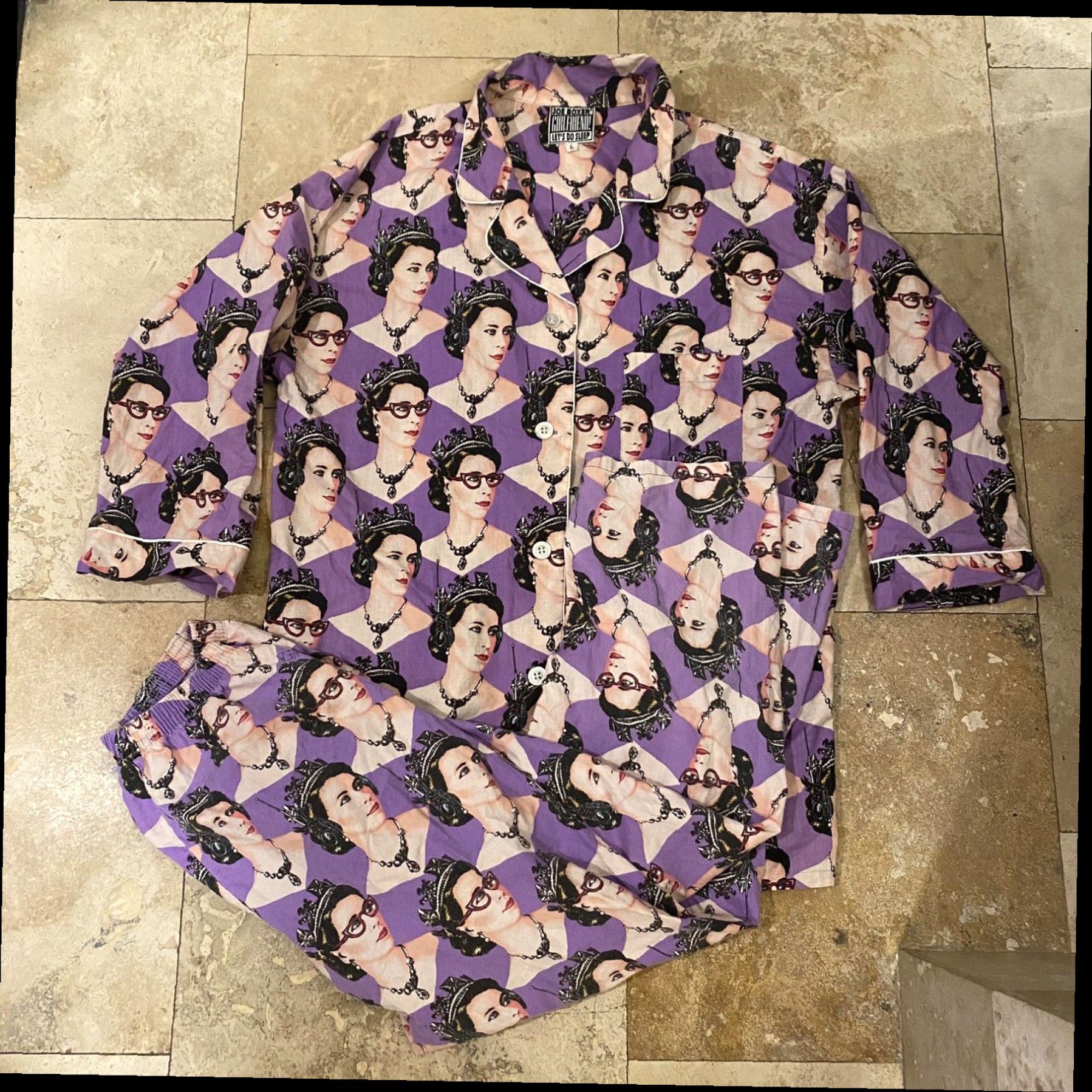 Joe Boxer Vintage Joe Boxer Girlfriend Queen Elizabeth Sleepwear Pajamas Women s Large A8 Grailed