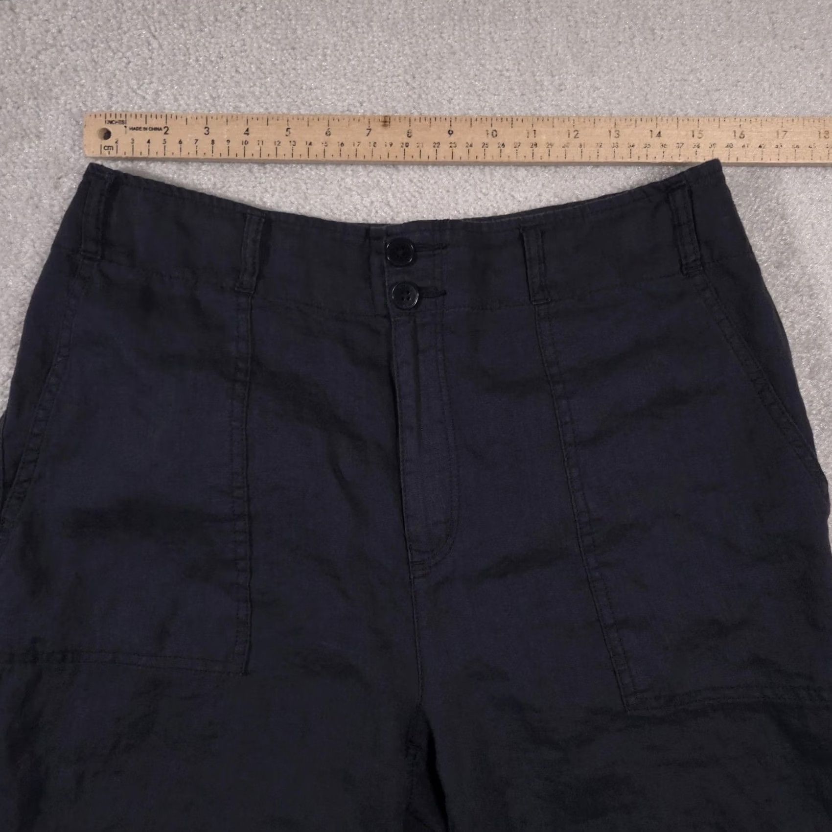Ralph Lauren Lauren Ralph Lauren Pants Womens 10 Navy Linen High Rise Ankle Tapered Leg Size 32" / US 10 / IT 46 - 7 Thumbnail