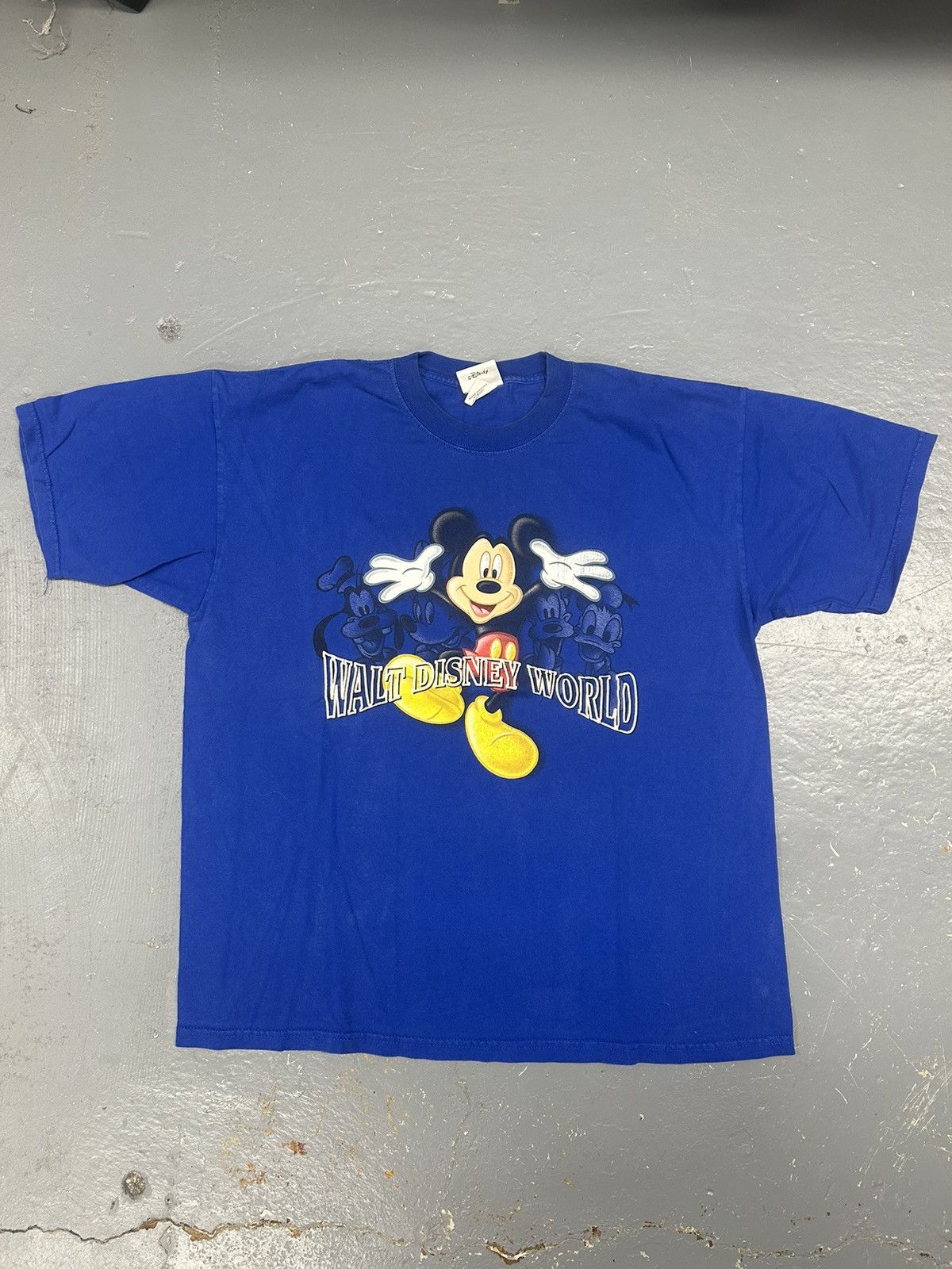 Disney × Mickey Mouse × Vintage Crazy Vintage Y2K Blue Walt Disney World Mickey Tee Shirt Size US XL / EU 56 / 4 - 1 Thumbnail
