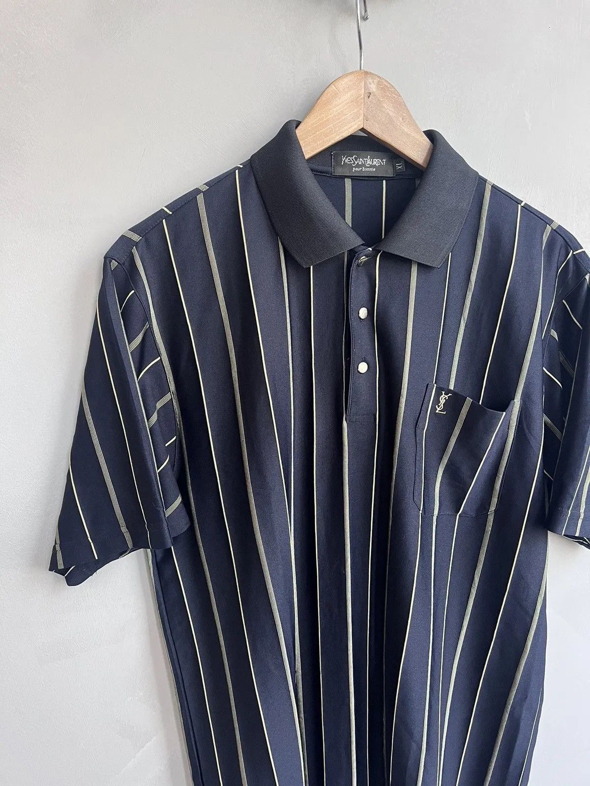 Yves Saint Laurent VINTAGE 90s silk Yves Saint Laurent polo T shirt old money Size US XL / EU 56 / 4 - 2 Thumbnail