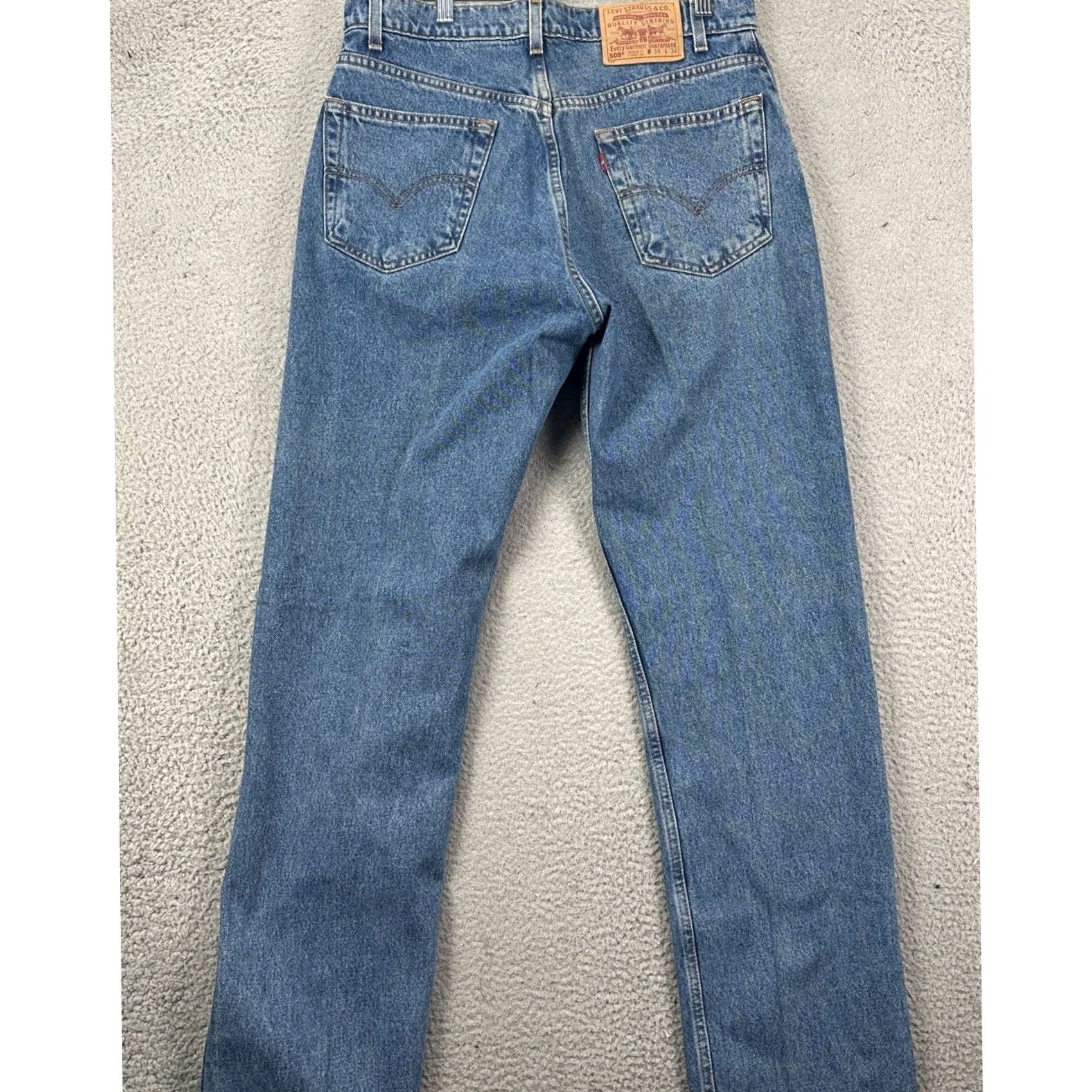 Levi's VINTAGE Levi's 505 Jeans Men 34X34 Straight Blue Regular 5-Pocket Denim Cotton 90s Mens Size US 34 / EU 50 - 2 Thumbnail