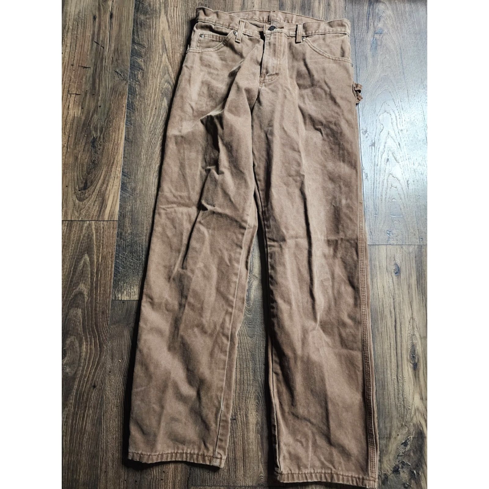 Dickies VINTAGE Dickies Jeans Canvas Pants Carpenter 30x32 Brown Mens 1990s Grunge Flat Front Cotton/Cotton Blend Brazil Mexico Bottoms Size US 30 / EU 46 - 5 Thumbnail