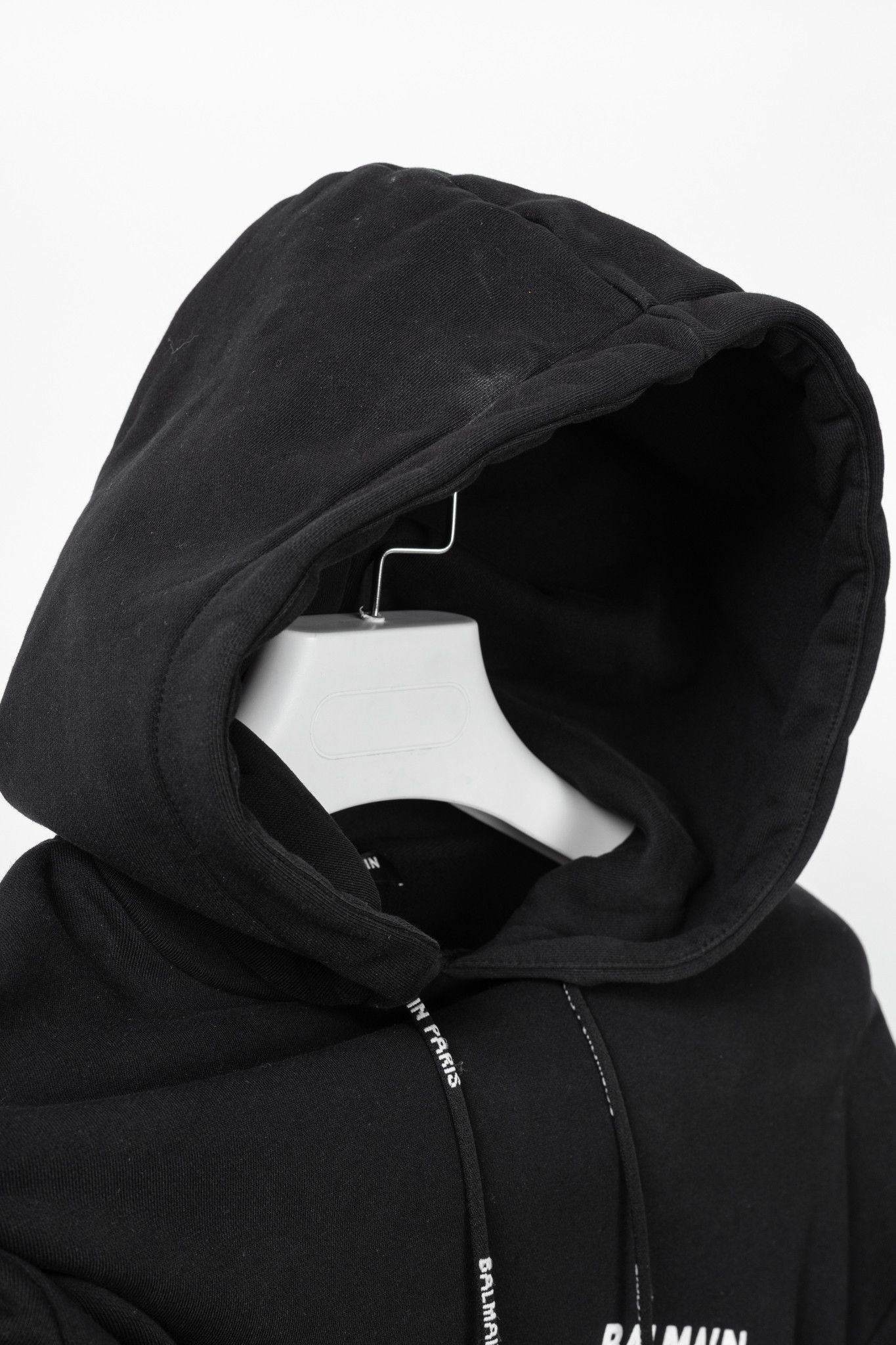 Balmain Balmain Black Cropped Cotton Logo Hoodie Size M / US 6-8 / IT 42-44 - 10 Thumbnail