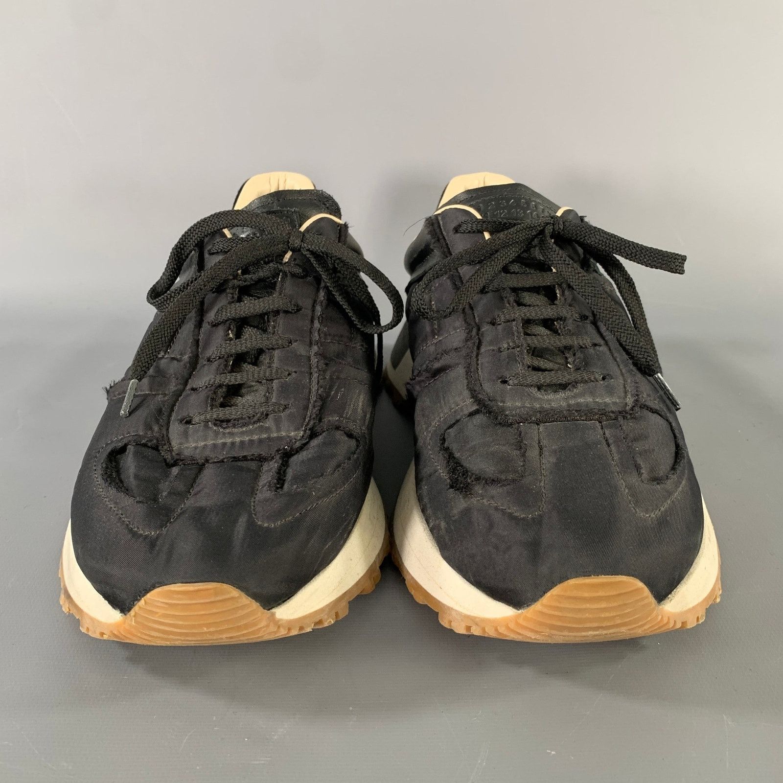 Maison Margiela MAISON MARGIELA Size 10 Black Solid Nylon Lace Up Sneakers Size US 10 / EU 43 - 4 Thumbnail