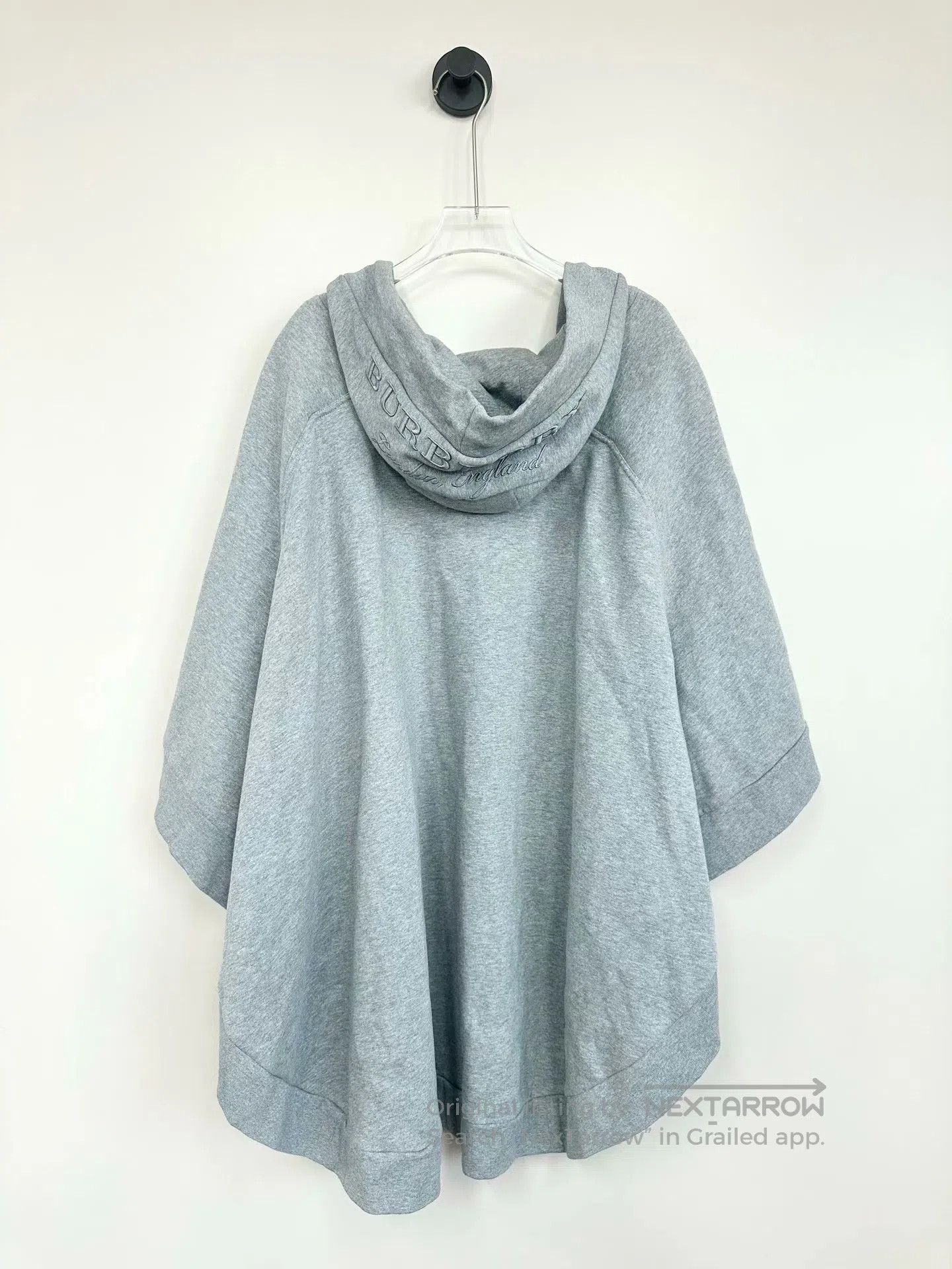Burberry Burberry size F Gray Hooded Embroidered Logo Cloak Shawl| Size S / US 4 / IT 40 - 2 Thumbnail