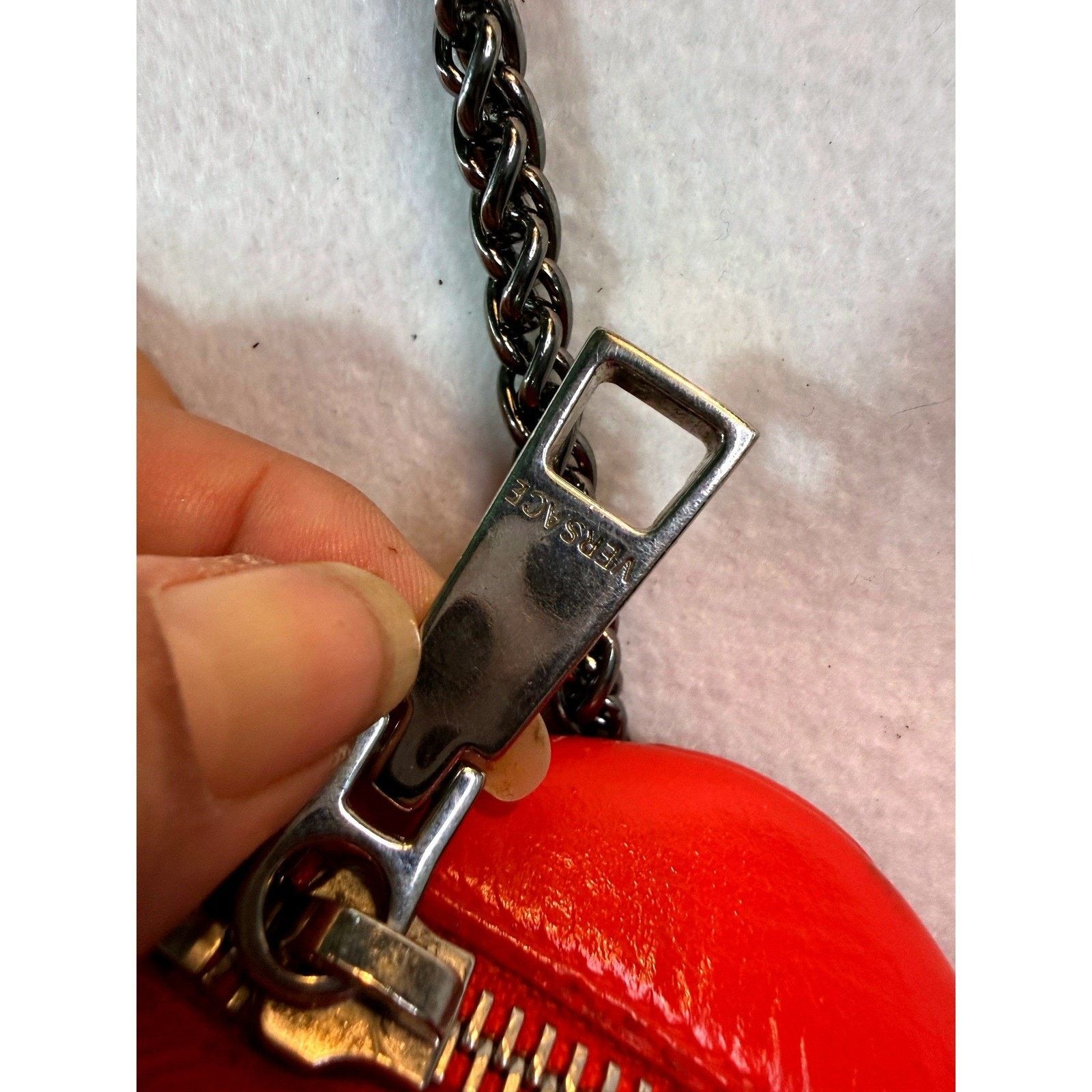 Versace Versace Medusa Red Leather Crossbody Bag Chain Strap Italy Size ONE SIZE - 8 Thumbnail