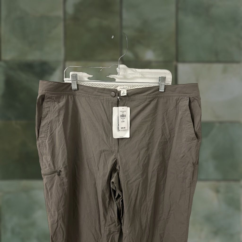 Vintage LL Bean Comfort Trail Pants Womens Regular Size 20x32 Brown Nylon Spandex Stretch Pockets Travel Casual Workwear NWT Size 42" / US 20 - 1 Thumbnail