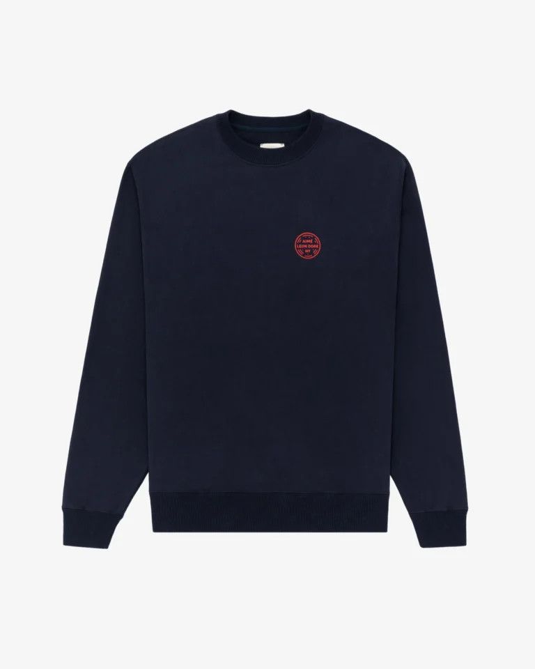 Aime Leon Dore o1mle0526 Appel Energy Crewneck Sweatshirt in Navy Blue Size US XXL / EU 58 / 5 - 2 Thumbnail